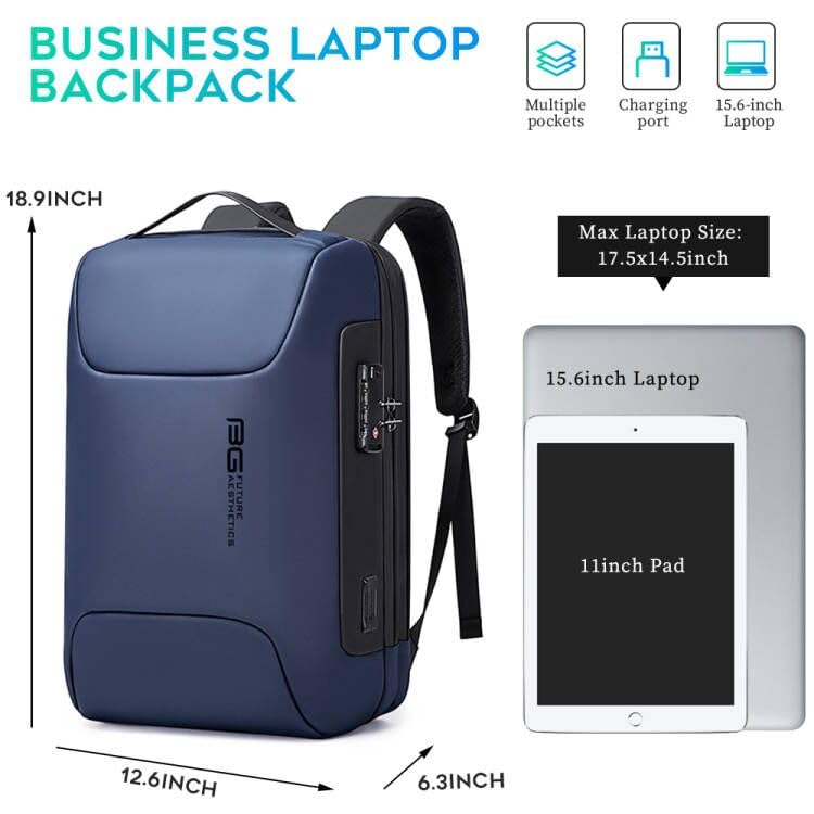 Foto 5 pulgar | Mochila Bange Antirrobo Business Para Portátil De 15,6 Pulgadas Con Usb - Venta Internacional.