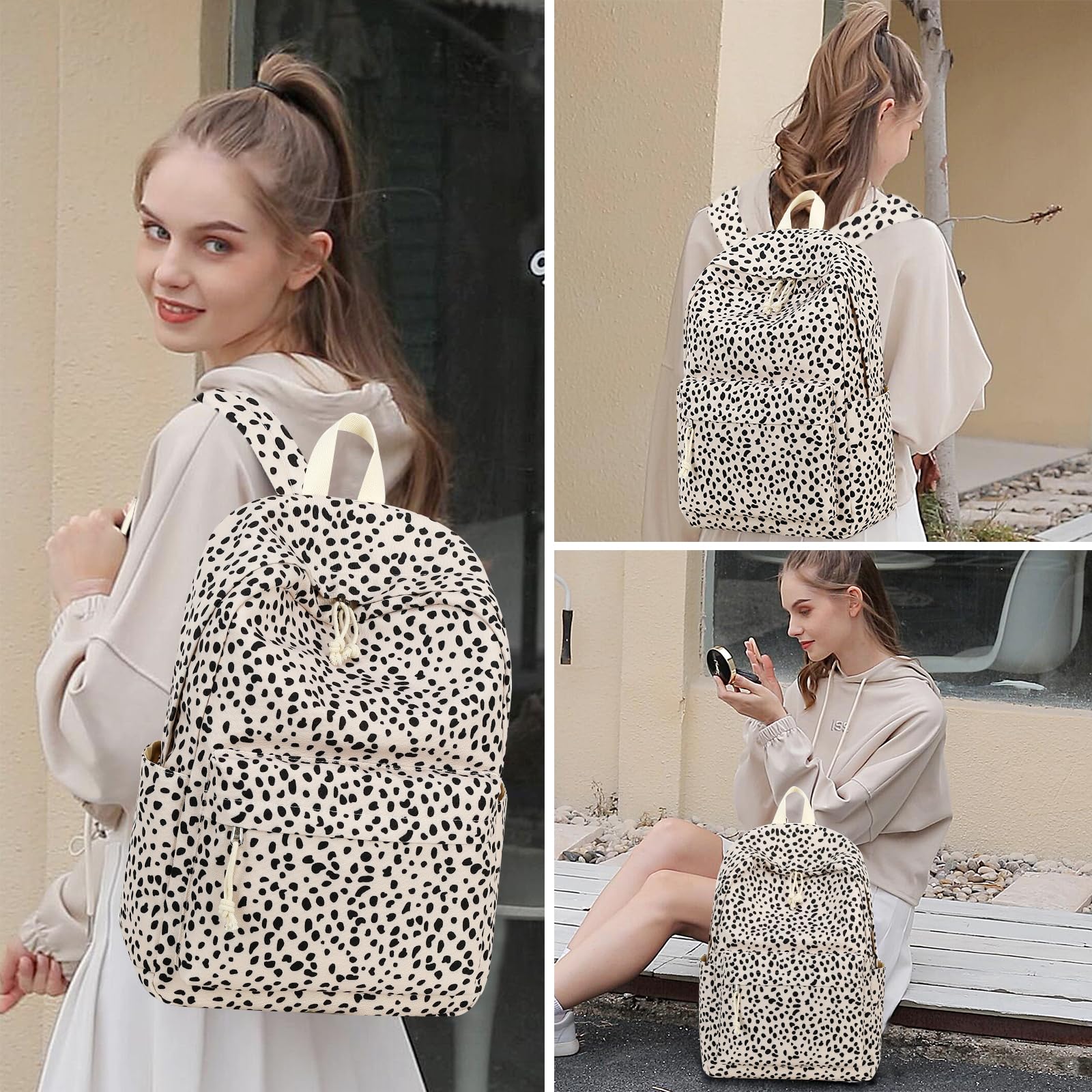 Foto 3 pulgar | Mochila Escolar Btoop Leopard Para Adolescentes Y Mujeres Con Portátil De 17 Pulgadas - Venta Internacional.