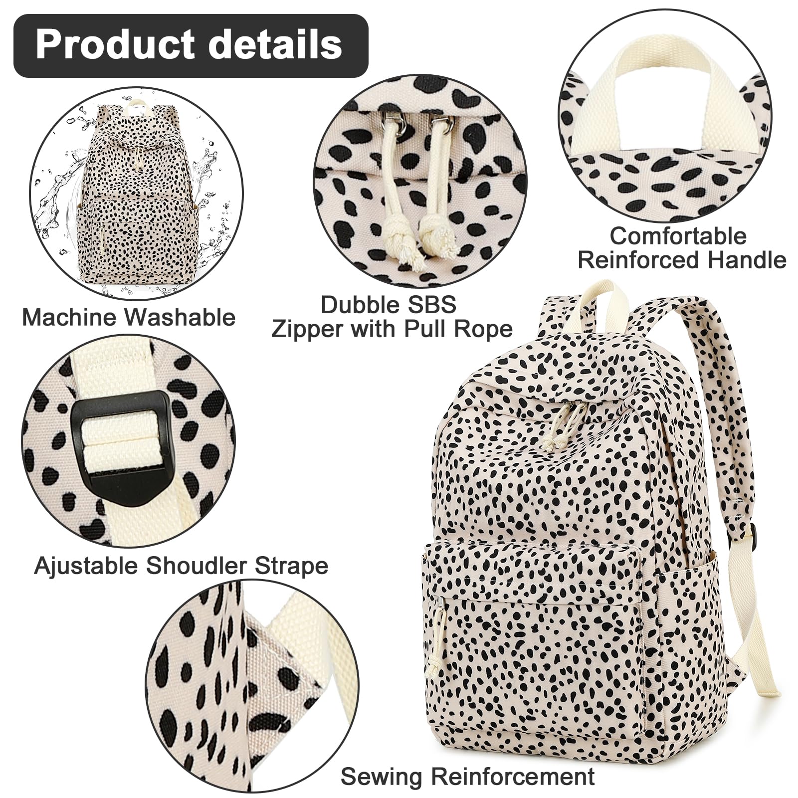 Foto 6 | Mochila Escolar Btoop Leopard Para Adolescentes Y Mujeres Con Portátil De 17 Pulgadas - Venta Internacional.