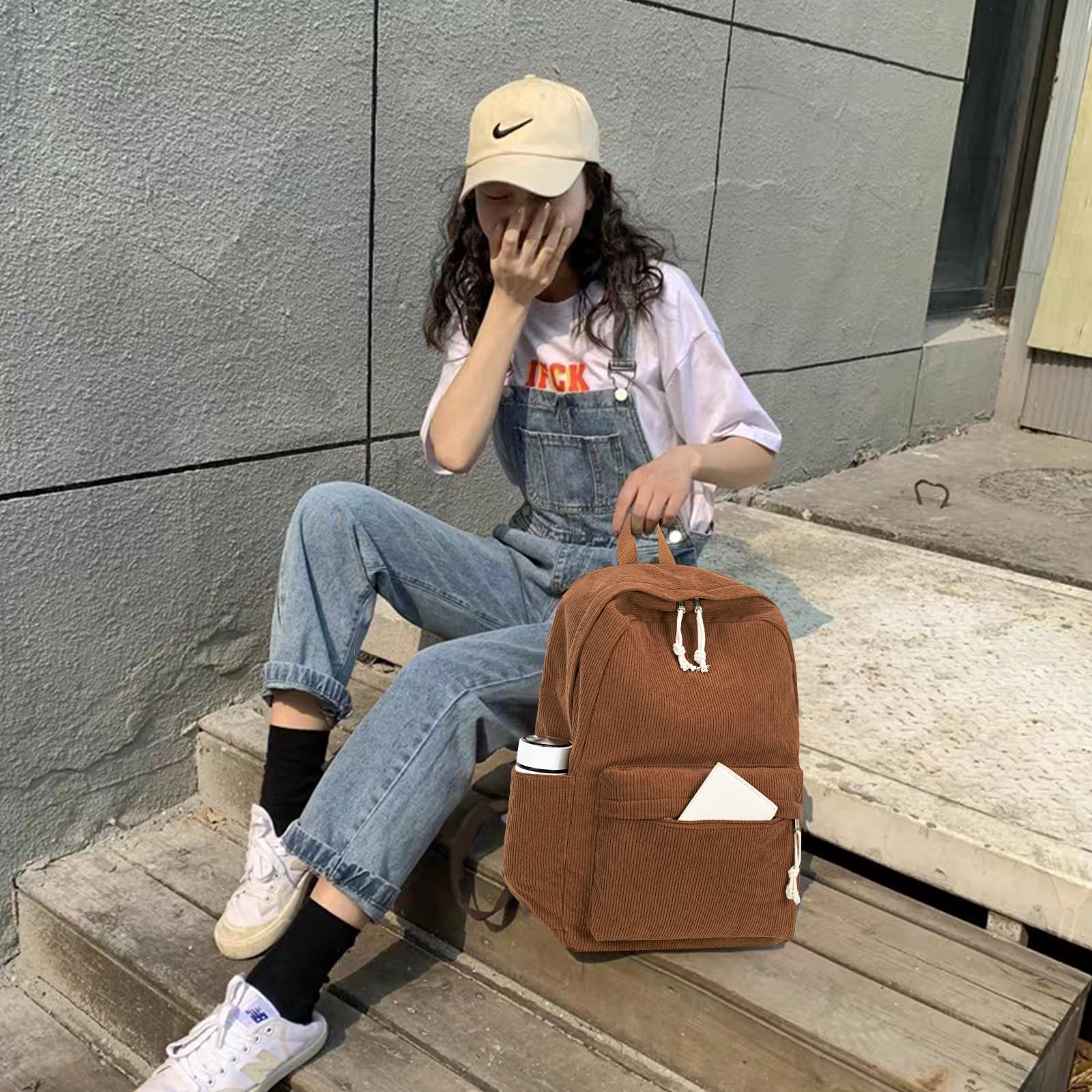 Foto 6 pulgar | Mochila Escolar Btoop De Pana Para Adolescentes, Bolsa Para Portátil De 17 Pulgadas - Venta Internacional.