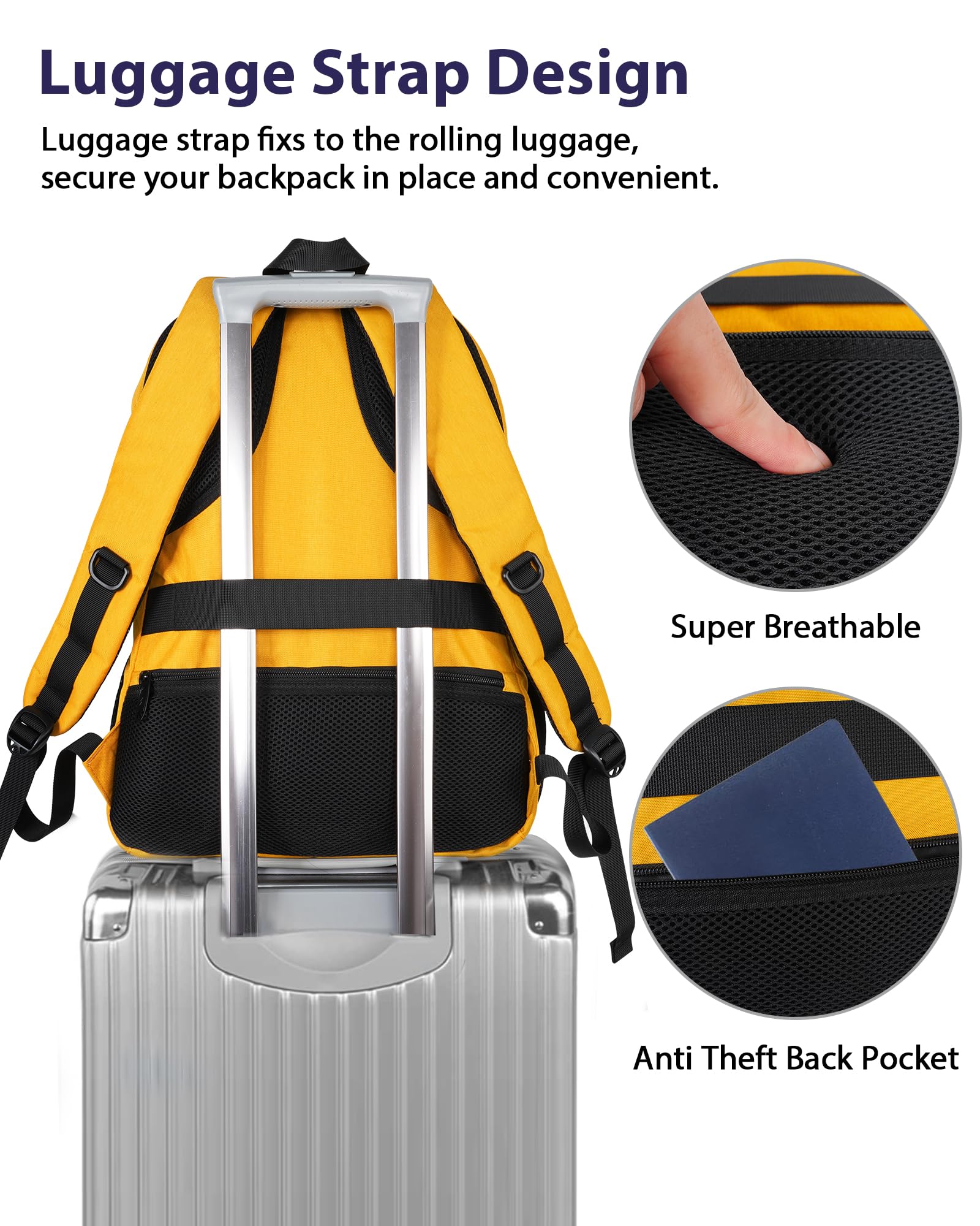 Foto 3 | Mochila Matein Extra Grande De Viaje De 50 Litros Con Compartimento Para Portátil - Venta Internacional.