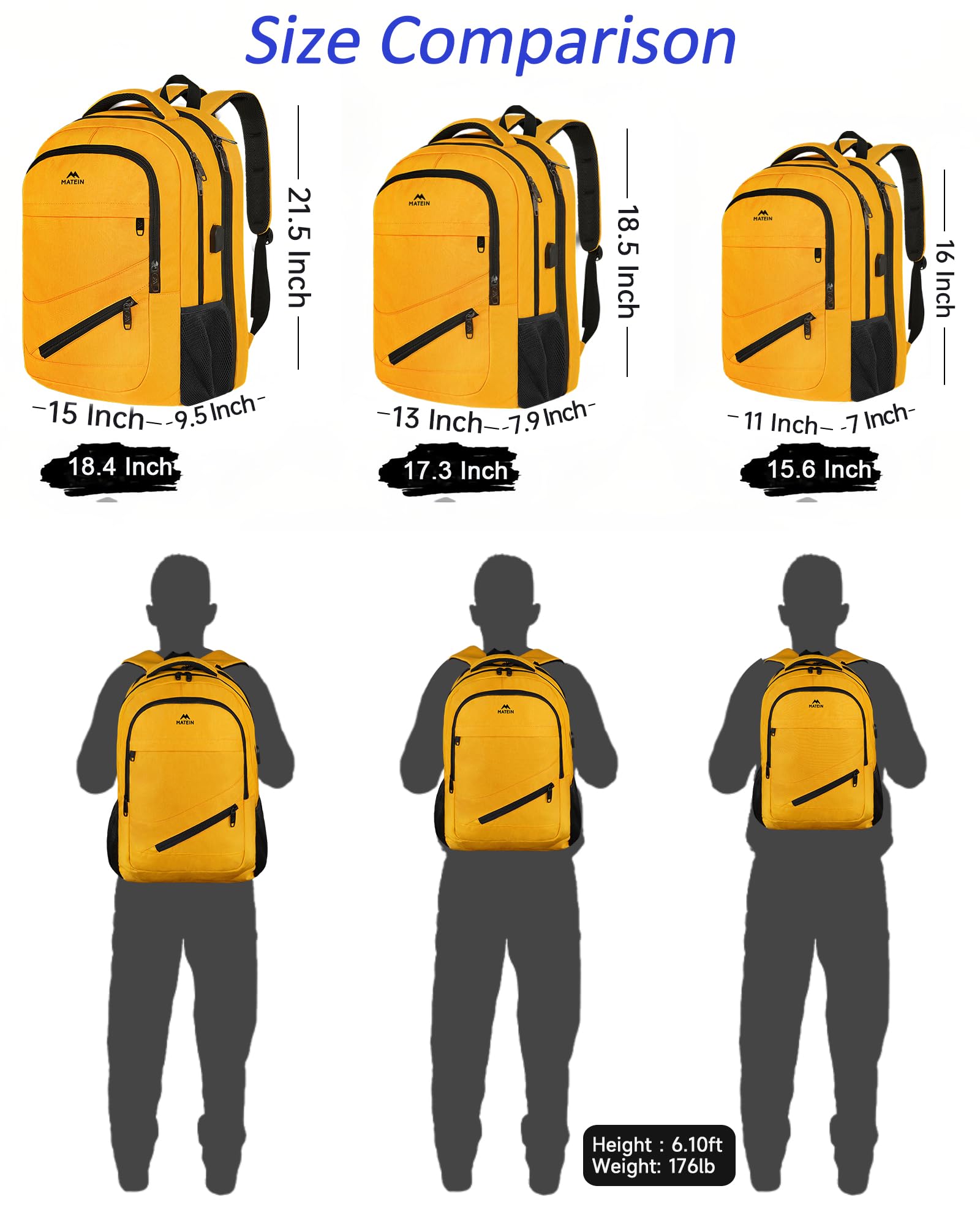 Foto 5 pulgar | Mochila Matein Extra Grande De Viaje De 50 Litros Con Compartimento Para Portátil - Venta Internacional.