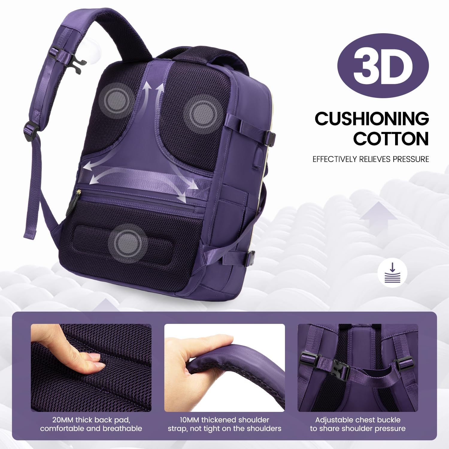 Foto 4 pulgar | Mochila De Viaje Lovevook De 40 Litros Para Mujer Con Cubos De Embalaje De 17 Pulgadas - Venta Internacional.