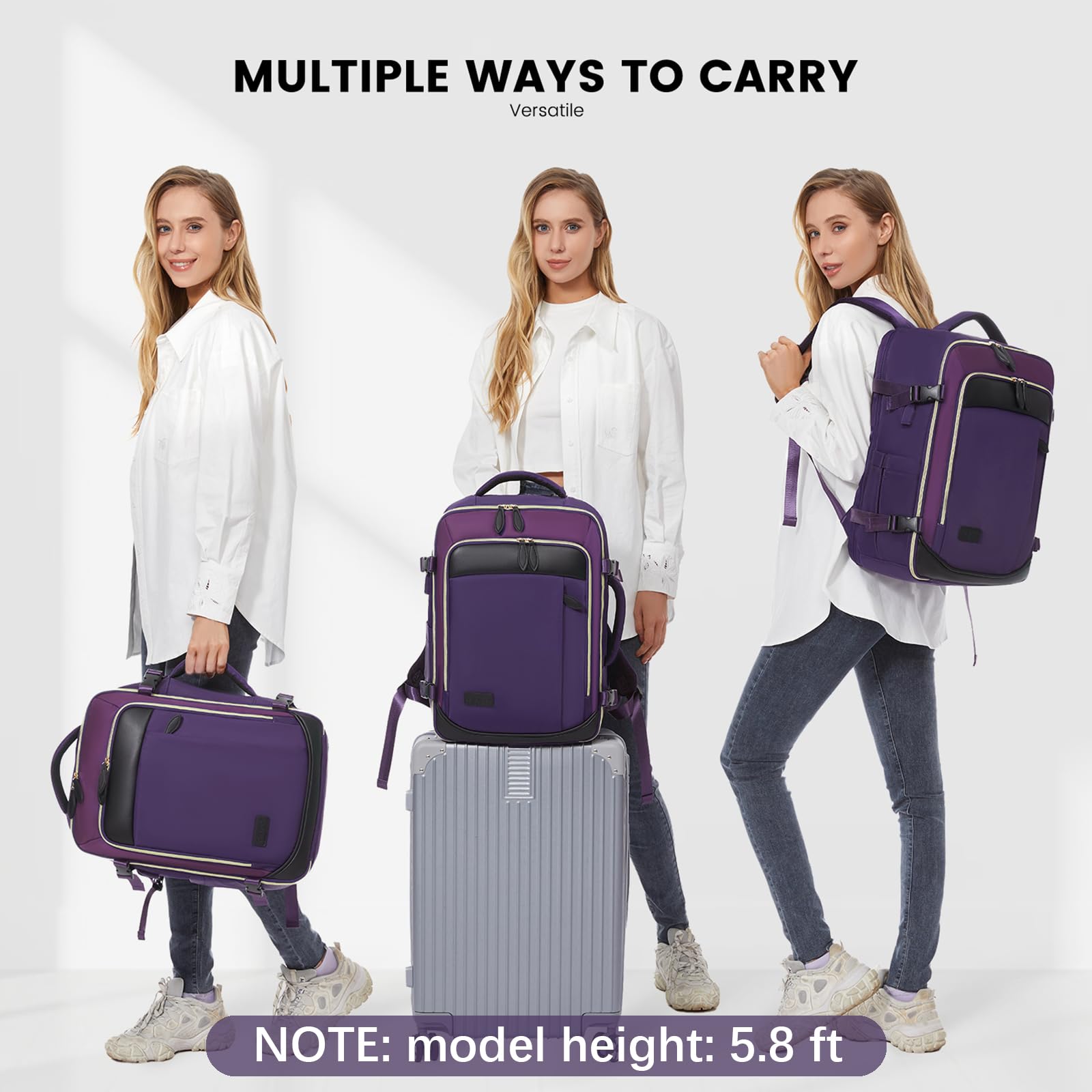 Foto 7 pulgar | Mochila De Viaje Lovevook De 40 Litros Para Mujer Con Cubos De Embalaje De 17 Pulgadas - Venta Internacional.