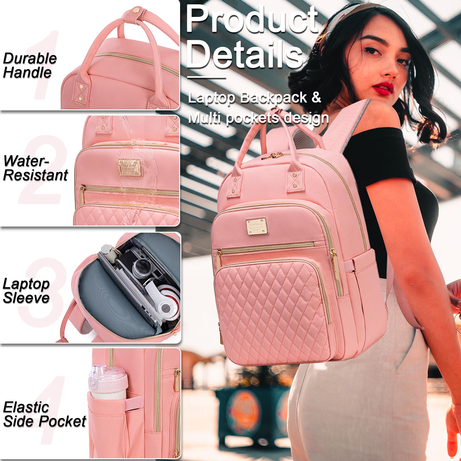 Foto 7 pulgar | Mochila De Almuerzo Weitars Para Mujer Con Mochila Para Portátil De 15,6 Pulgadas - Venta Internacional.