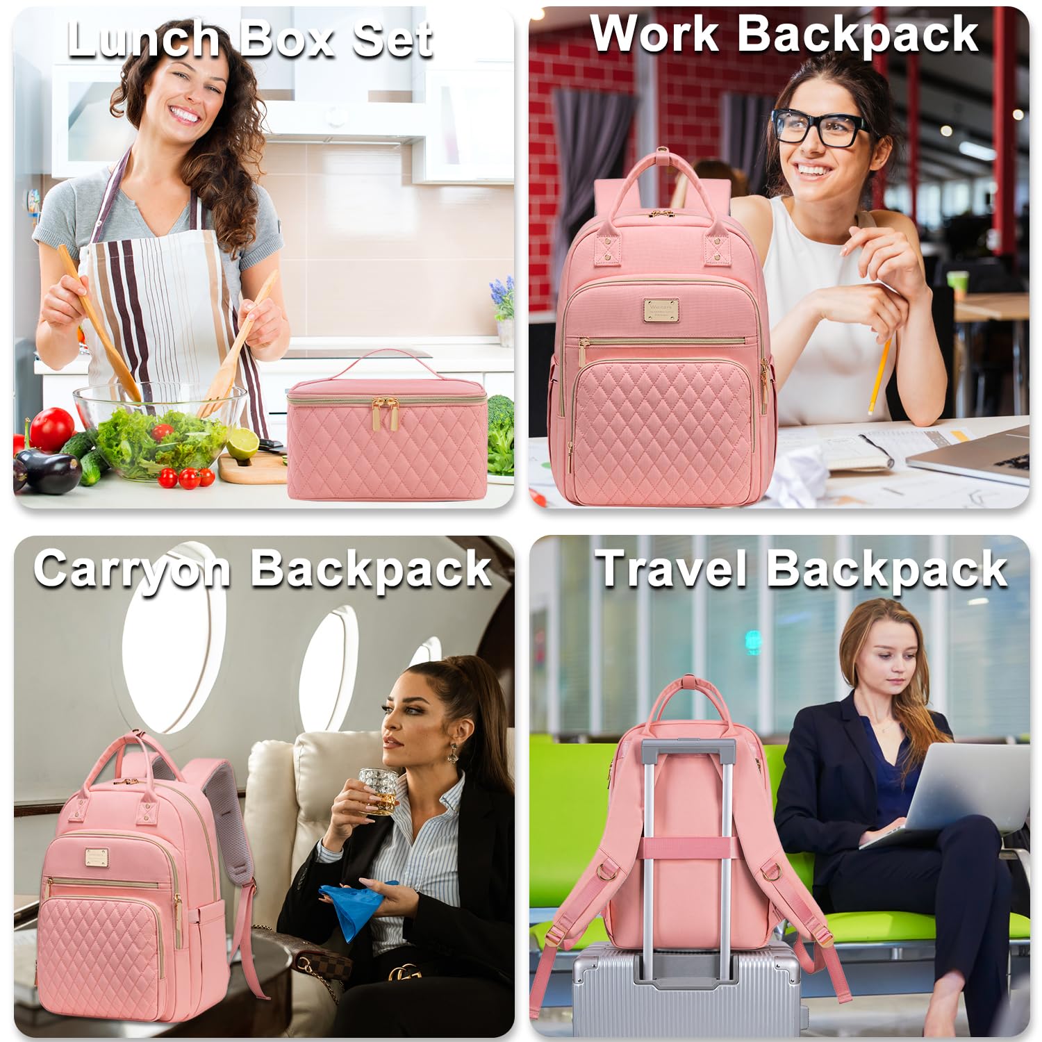 Foto 8 pulgar | Mochila De Almuerzo Weitars Para Mujer Con Mochila Para Portátil De 15,6 Pulgadas - Venta Internacional.