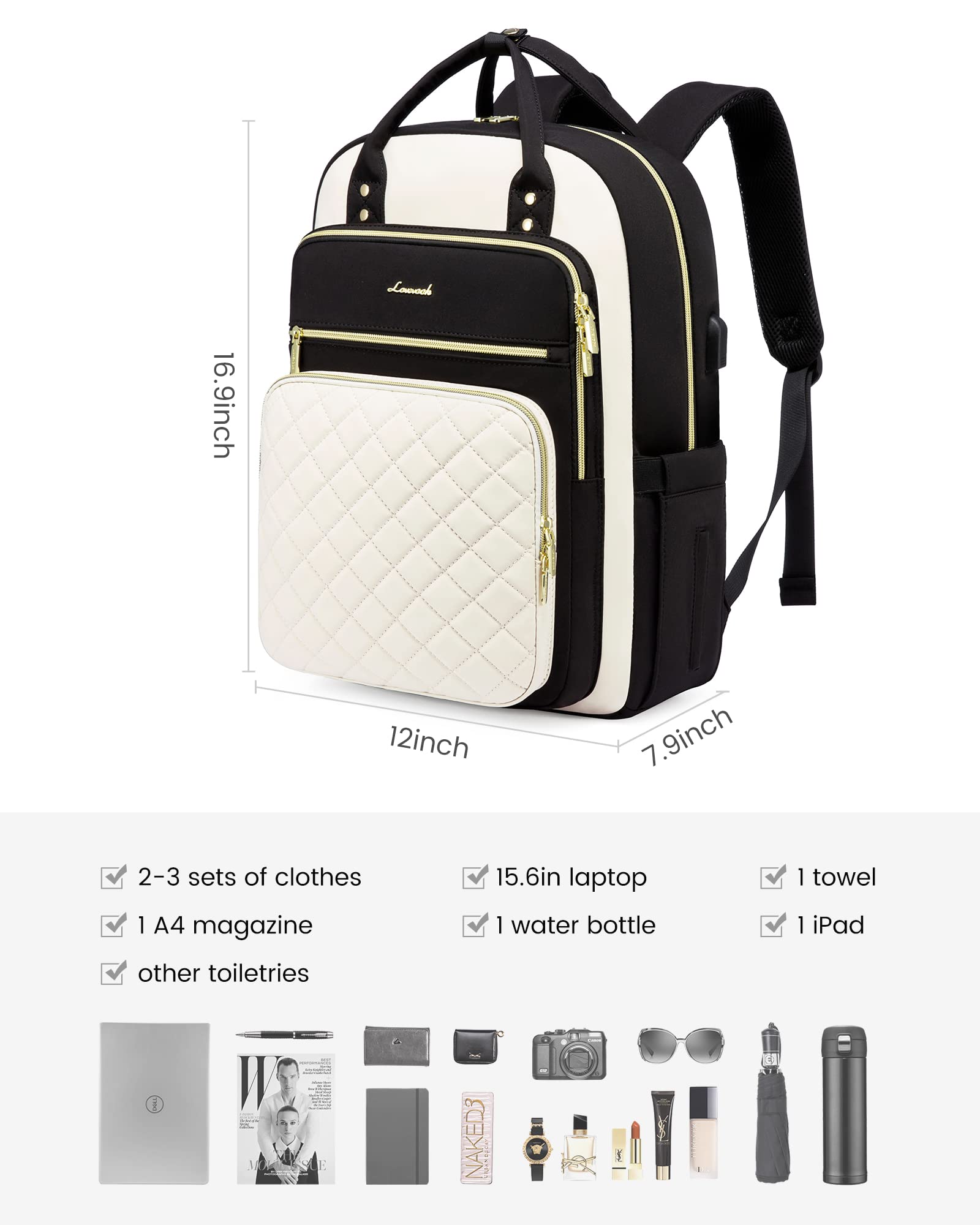 Foto 4 pulgar | Mochila Para Portátil Lovevook Fashion Travel Work 15.6 Pulgadas Para Mujer - Venta Internacional.