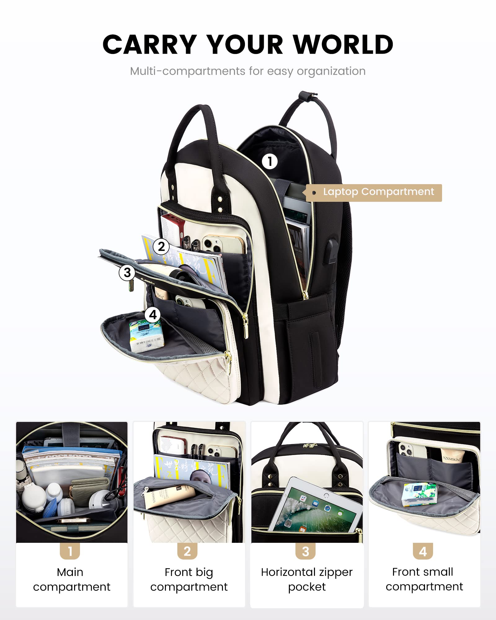 Foto 5 | Mochila Para Portátil Lovevook Fashion Travel Work 15.6 Pulgadas Para Mujer - Venta Internacional.