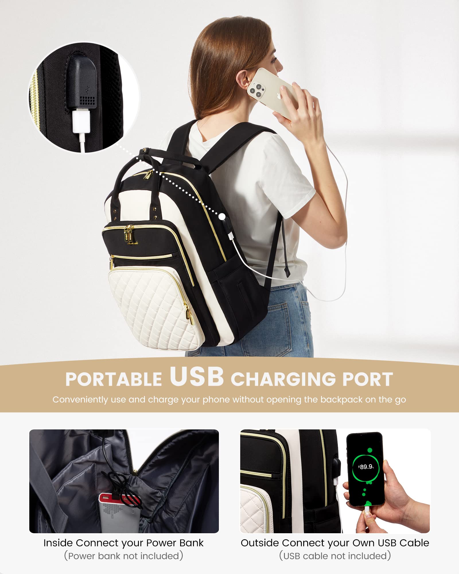 Foto 6 | Mochila Para Portátil Lovevook Fashion Travel Work 15.6 Pulgadas Para Mujer - Venta Internacional.