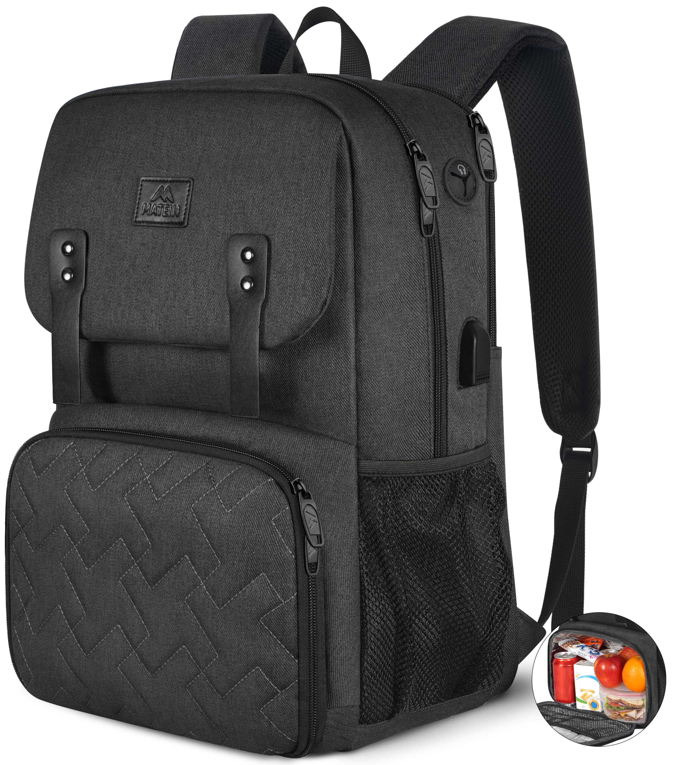 Mochila De Almuerzo Matein Con Aislamiento Térmico Usb De 15.6 Pulgadas - Venta Internacional.