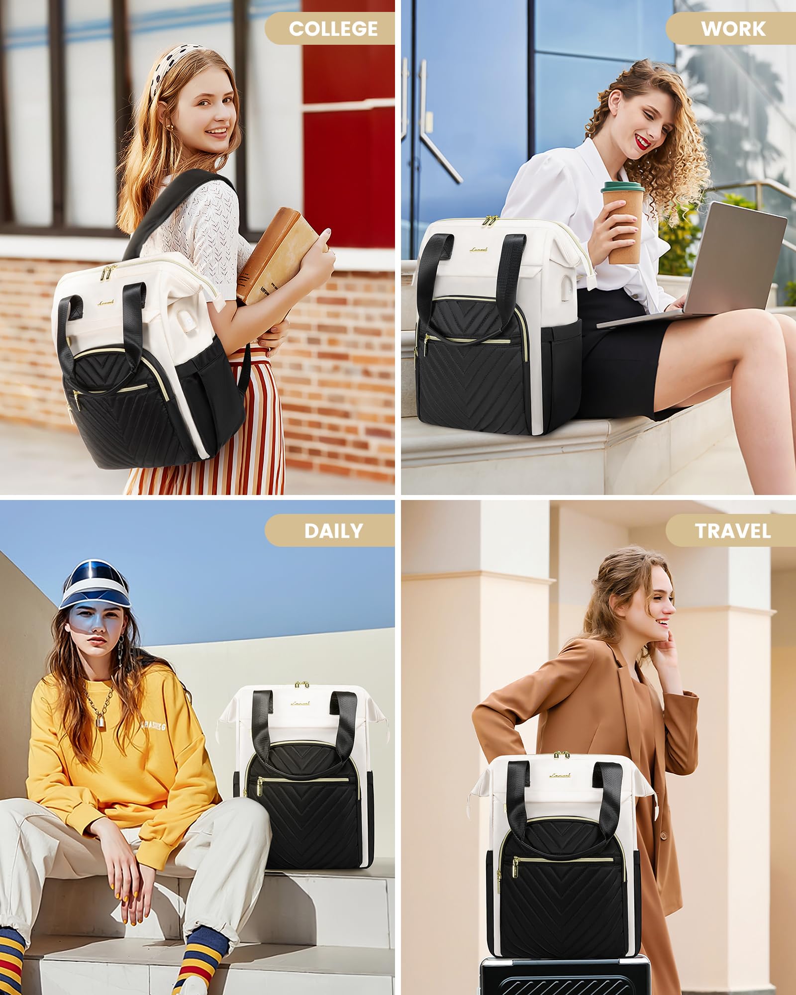 Foto 7 pulgar | Mochila Portátil Lovevook Impermeable De 17.3 Pulgadas Para Mujer, Color Negro - Venta Internacional.