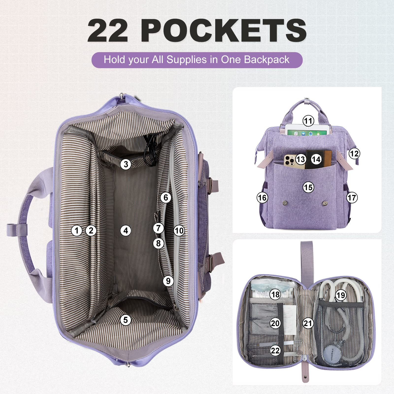 Foto 4 pulgar | Mochila Para Portátil Lovevook Para Mujer 15.6 Pulgadas, Color Morado - Venta Internacional.