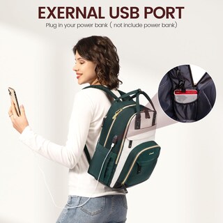Foto 5 | Mochila Para Portátil Lovevook Para Mujer, 15.6 Pulgadas, Impermeable, Color Beige - Venta Internacional.