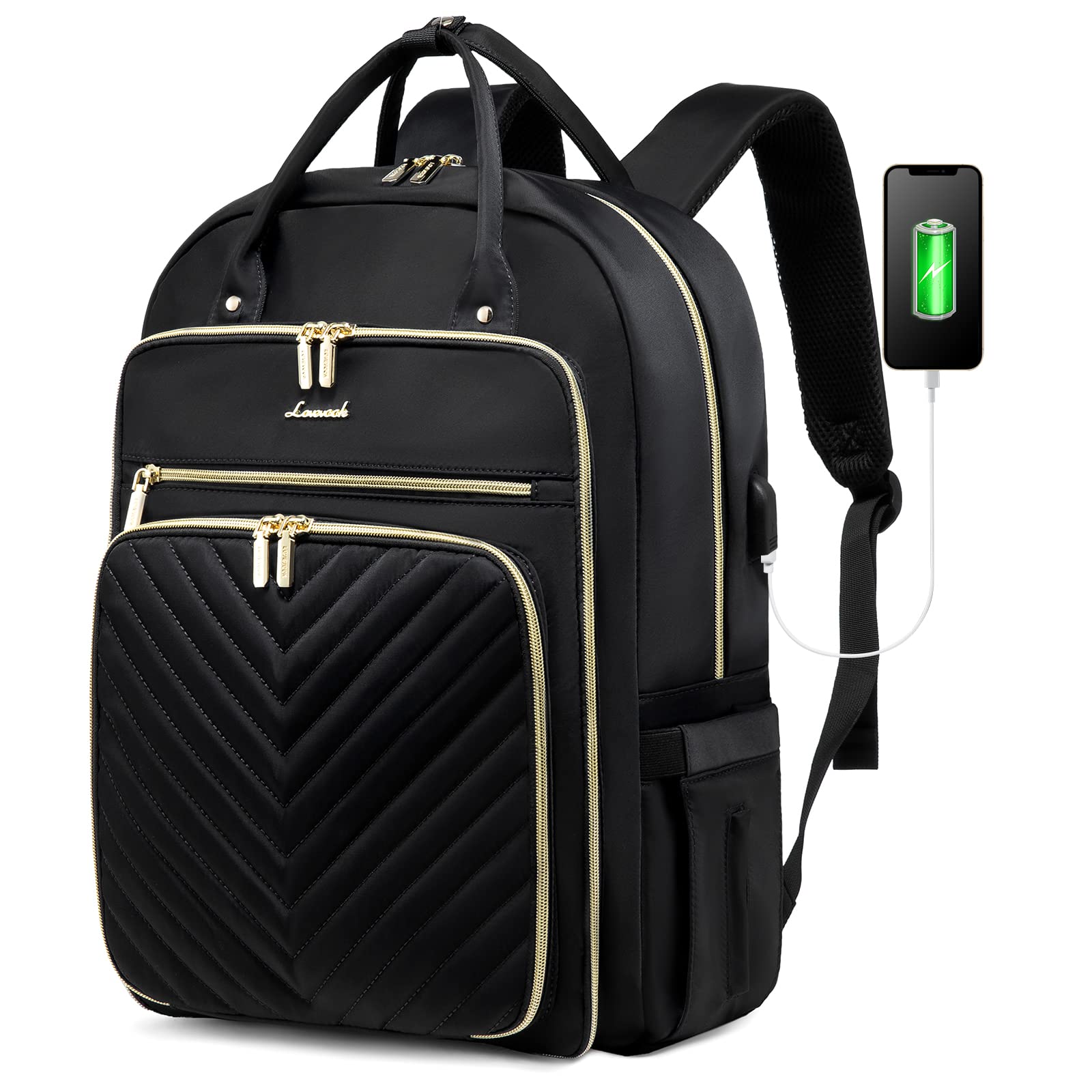 Mochila Para Portátil Lovevook Para Mujer, Profesora, 17.3 Pulgadas, Impermeable, Negra - Venta Internacional.