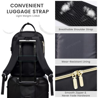 Foto 7 | Mochila Para Portátil Lovevook Para Mujer, Profesora, 17.3 Pulgadas, Impermeable, Negra - Venta Internacional.