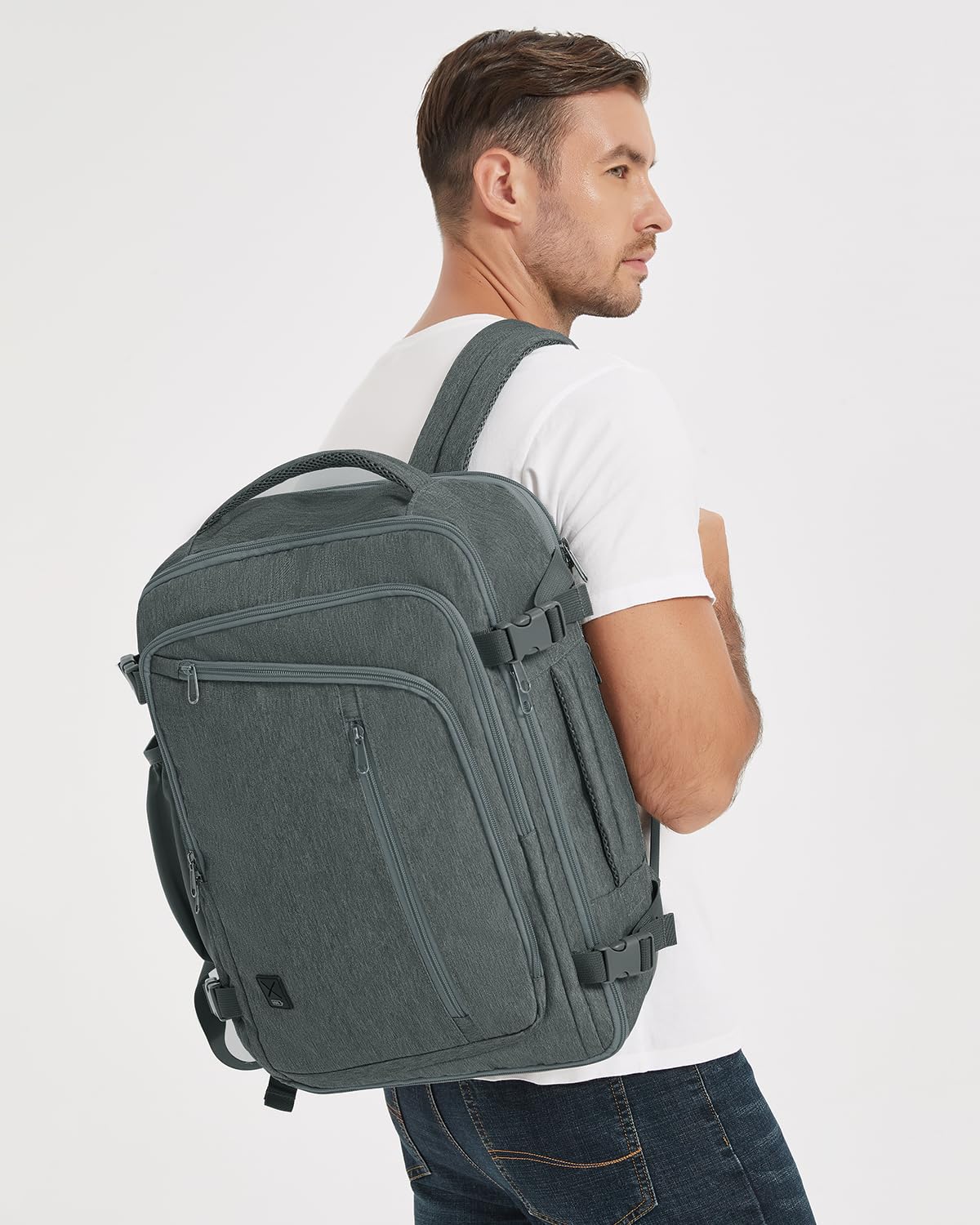 Foto 5 pulgar | Mochila Wandf Expandible Para Portátil De 17 Pulgadas, 32 L, Color Gris - Venta Internacional.