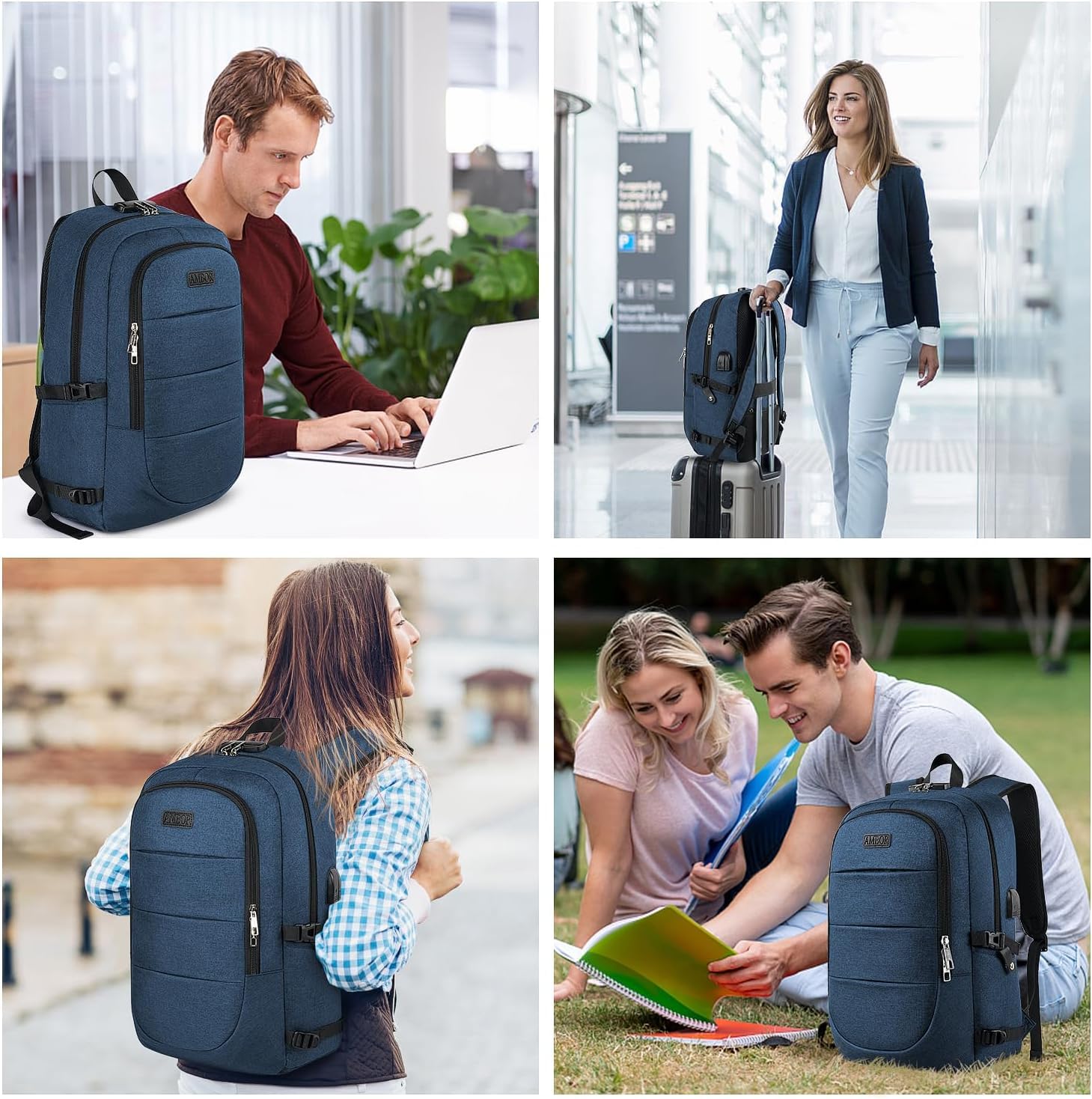 Foto 7 | Mochila Para Portátil Ambor De 15,6-17,3 Pulgadas, Antirrobo, Resistente Al Agua - Venta Internacional.