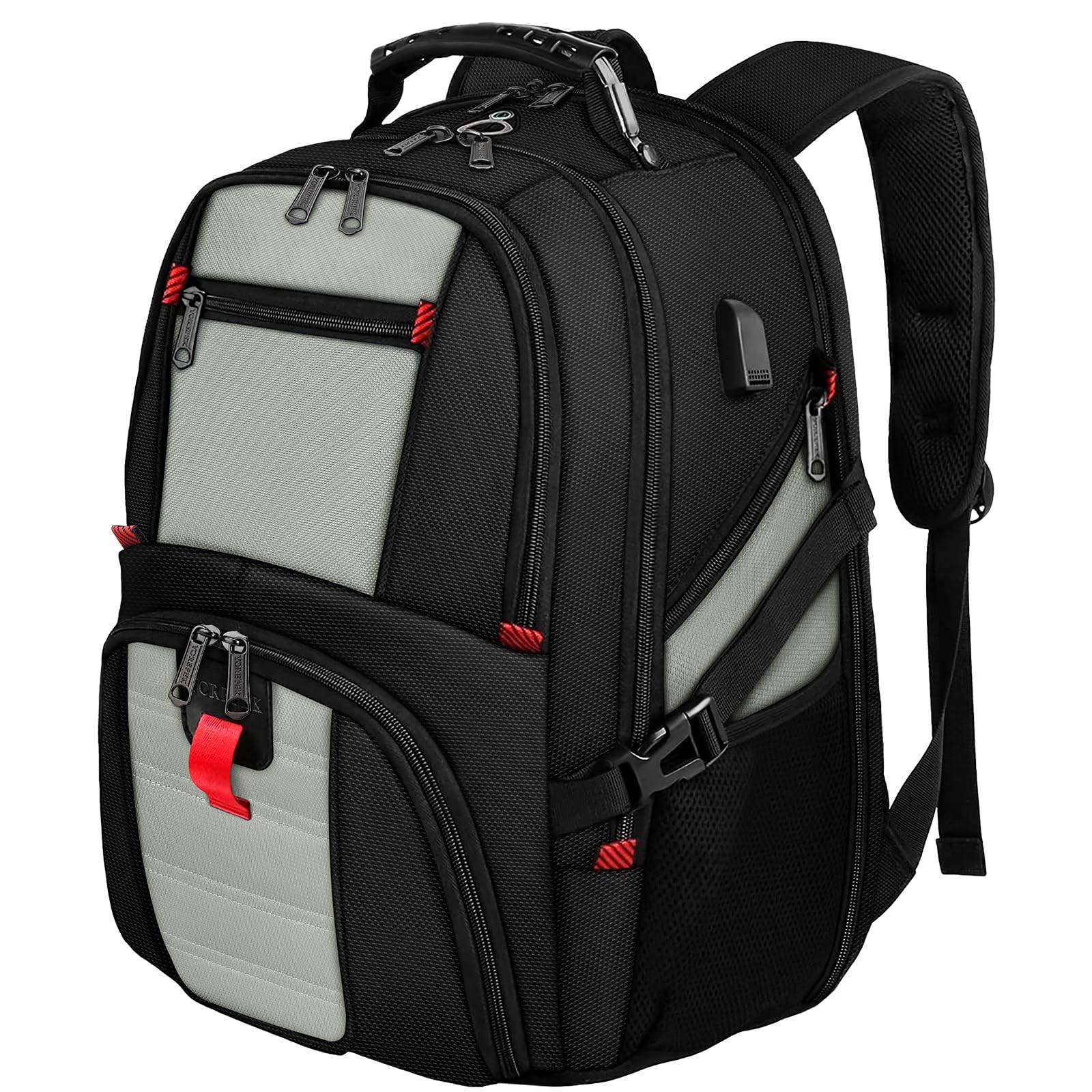 Mochila Yorepek 18.4 Para Portátil Con Puerto De Carga Usb, Color Gris - Venta Internacional.