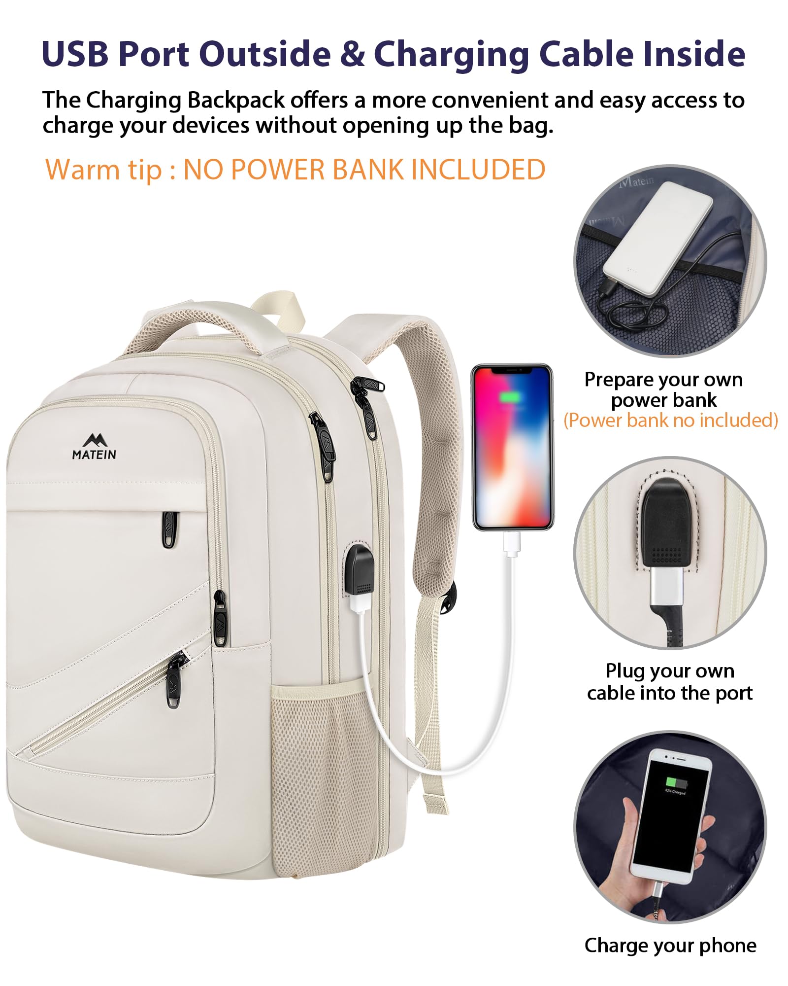 Foto 7 pulgar | Mochila De Viaje Matein Tsa Extra Grande De 50 Litros Para Mujer De 18 Pulgadas - Venta Internacional.