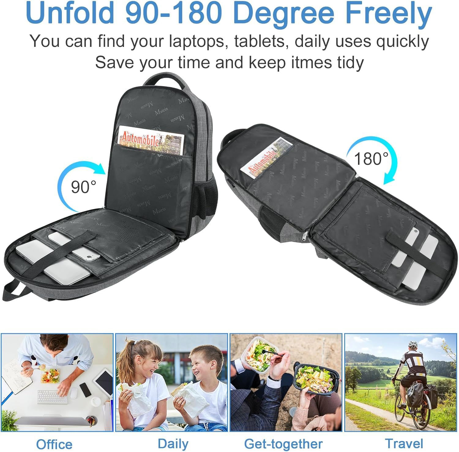 Foto 6 pulgar | Mochila Matein, Bolsa De Trabajo Para Portátil De 18 Pulgadas, Gris - Venta Internacional.