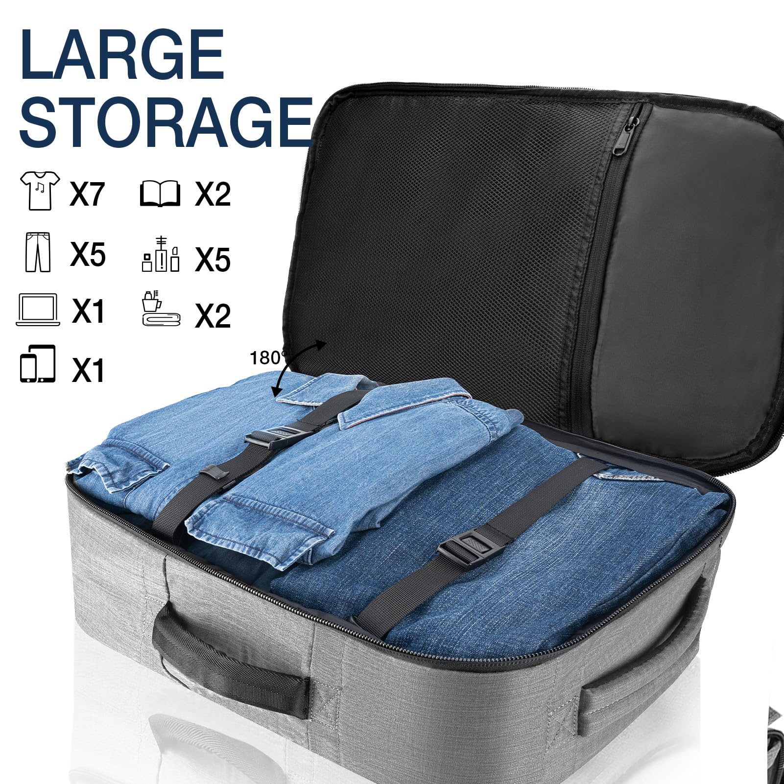 Foto 6 pulgar | Mochila De Viaje Dinictis Carry-on Flight Para Portátil De 17 Pulgadas, 40 Litros, Gris - Venta Internacional.