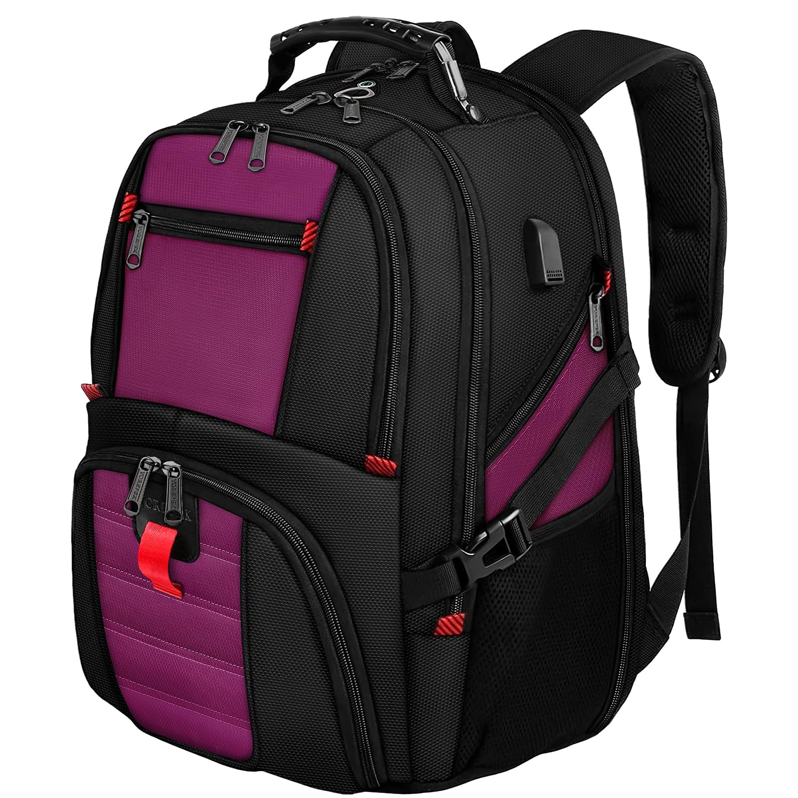 Mochila Para Portátil Yorepek 18.4 Con Puerto De Carga Usb, Color Morado - Venta Internacional.