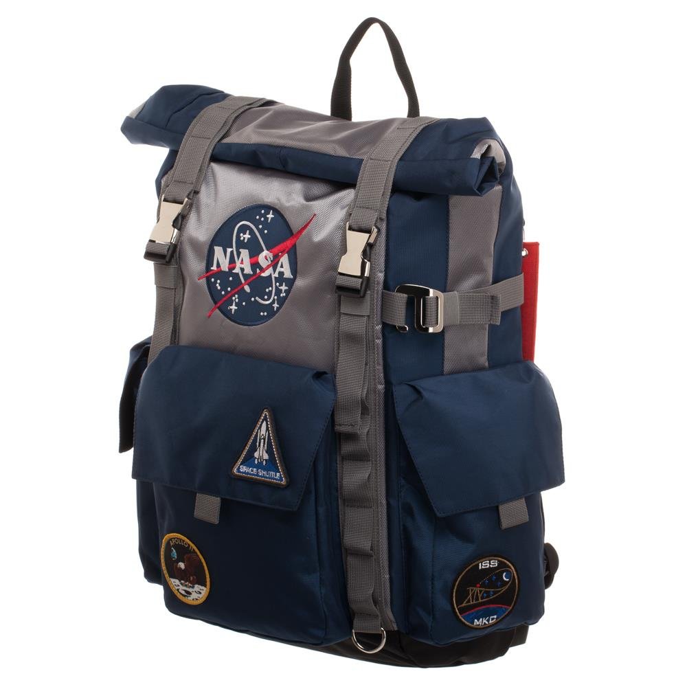 Mochila Nasa Roll-top Bioworld Azul Marino/gris Poliéster - Venta Internacional.