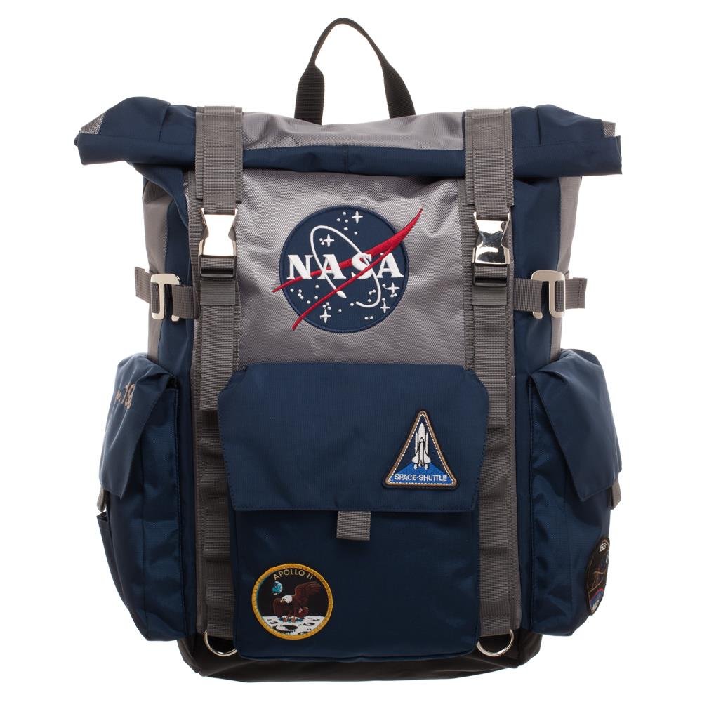 Foto 2 | Mochila Nasa Roll-top Bioworld Azul Marino/gris Poliéster - Venta Internacional.