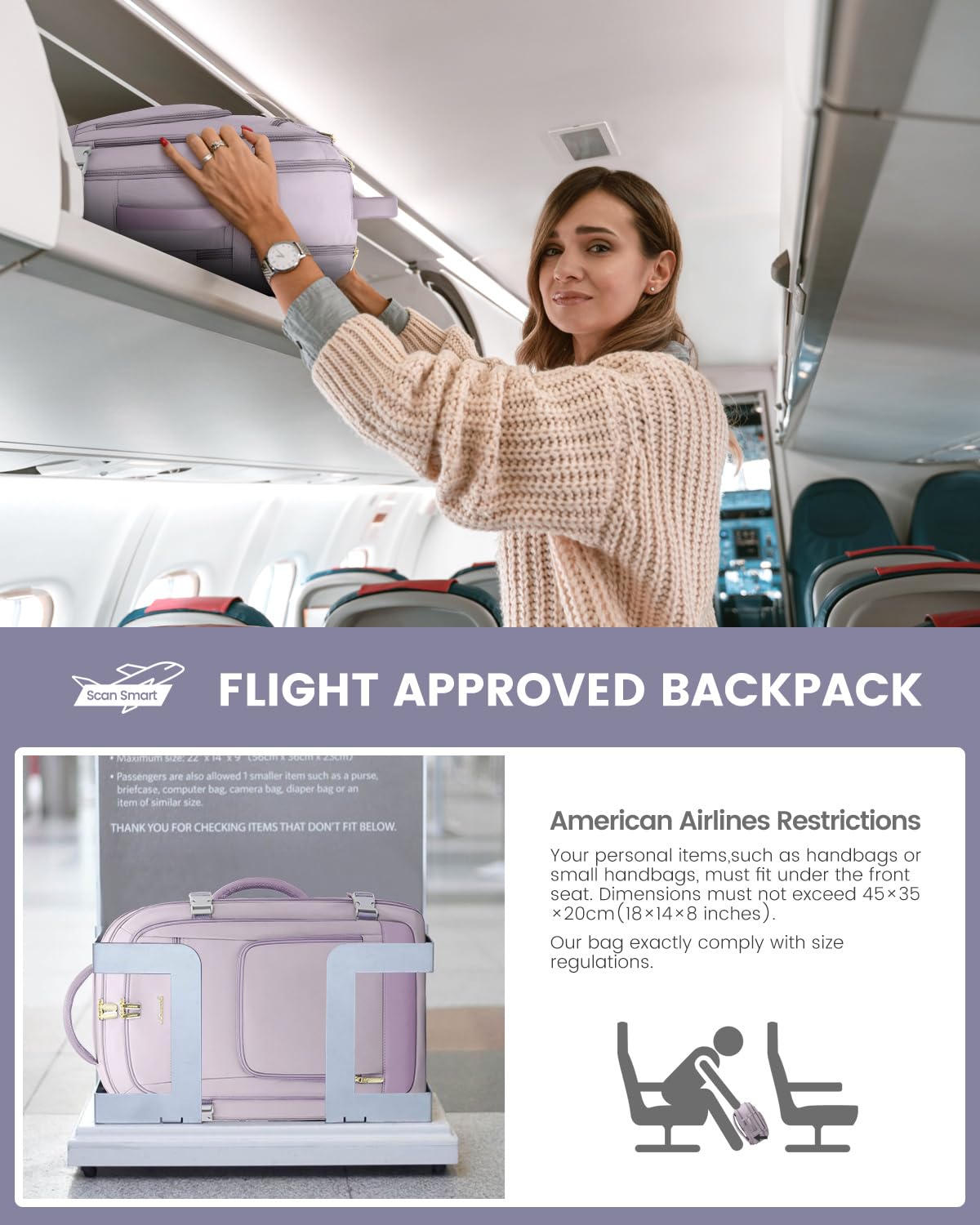 Foto 8 pulgar | Mochila De Viaje Lovevook 50l Para Mujer Con Portátil Waterpro De 18 Pulgadas - Venta Internacional.