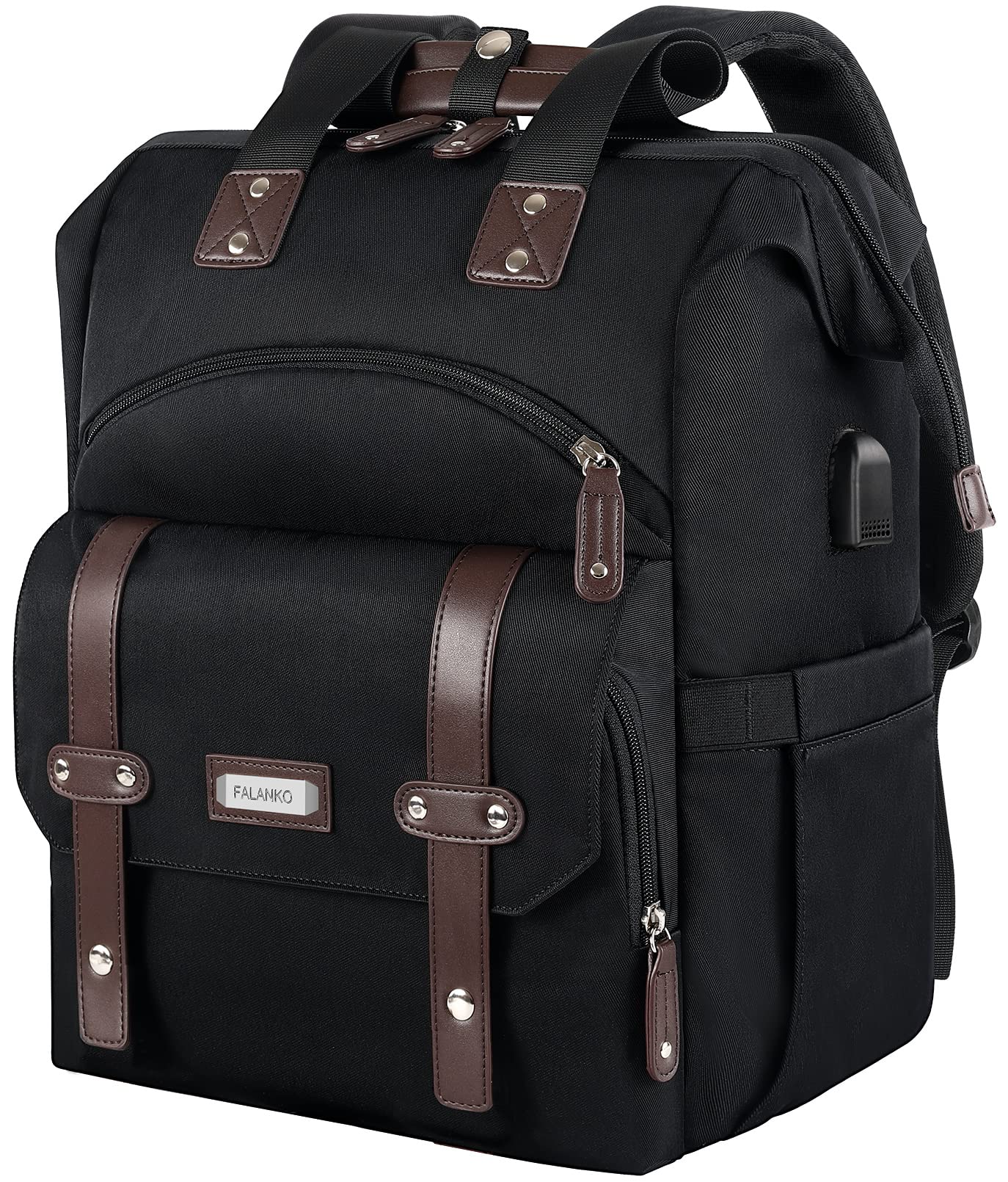 Foto 2 pulgar | Mochila Para Portátil Falanko Para Mujer De 17.3 Pulgadas Con Puerto Usb Negra - Venta Internacional.