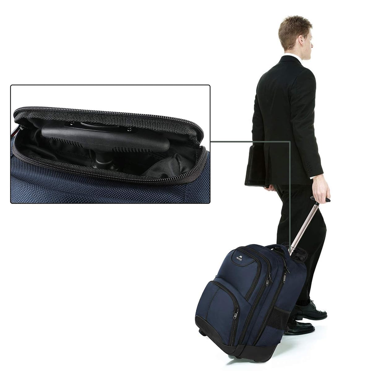 Foto 6 | Mochila Matein Con Ruedas Freewheel Para Portátil De 17 Pulgadas, Color Azul - Venta Internacional.