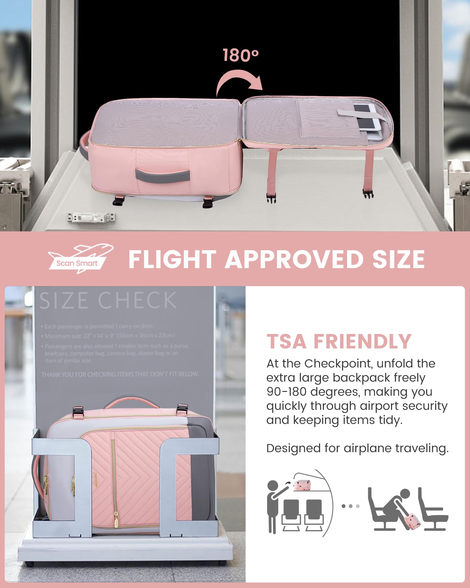 Foto 2 | Mochila Lovevook Large Travel De 40 Litros Para Mujer Con Portátil De 17 Pulgadas - Venta Internacional.