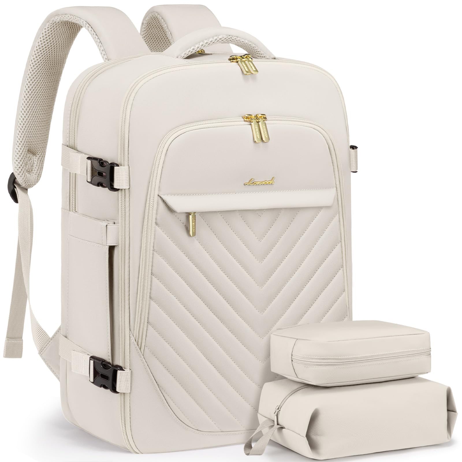 Mochila De Viaje Lovevook Para Mujer De 40 Litros Con Portátil De 17,3 Pulgadas, Color Beige - Venta Internacional.