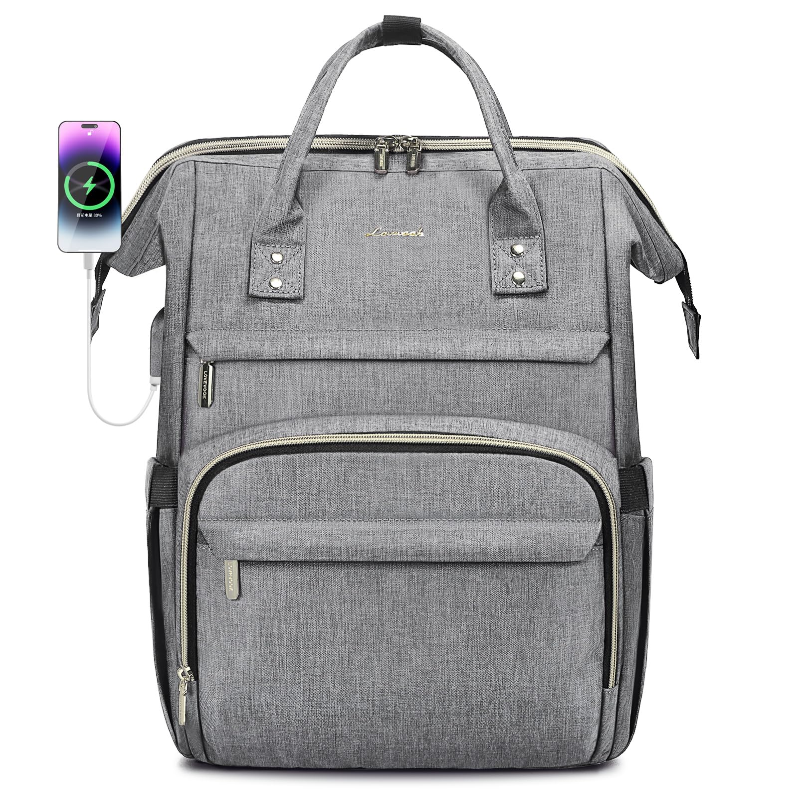 Mochila Para Portátil Lovevook Para Mujer, 17 Pulgadas, Impermeable, Gris - Venta Internacional.