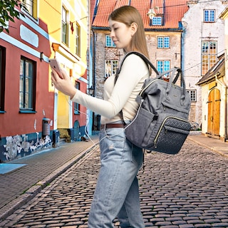 Foto 7 | Mochila Para Portátil Lovevook Acolchada A La Moda Para Mujer 15.6 Pulgadas, Gris - Venta Internacional.