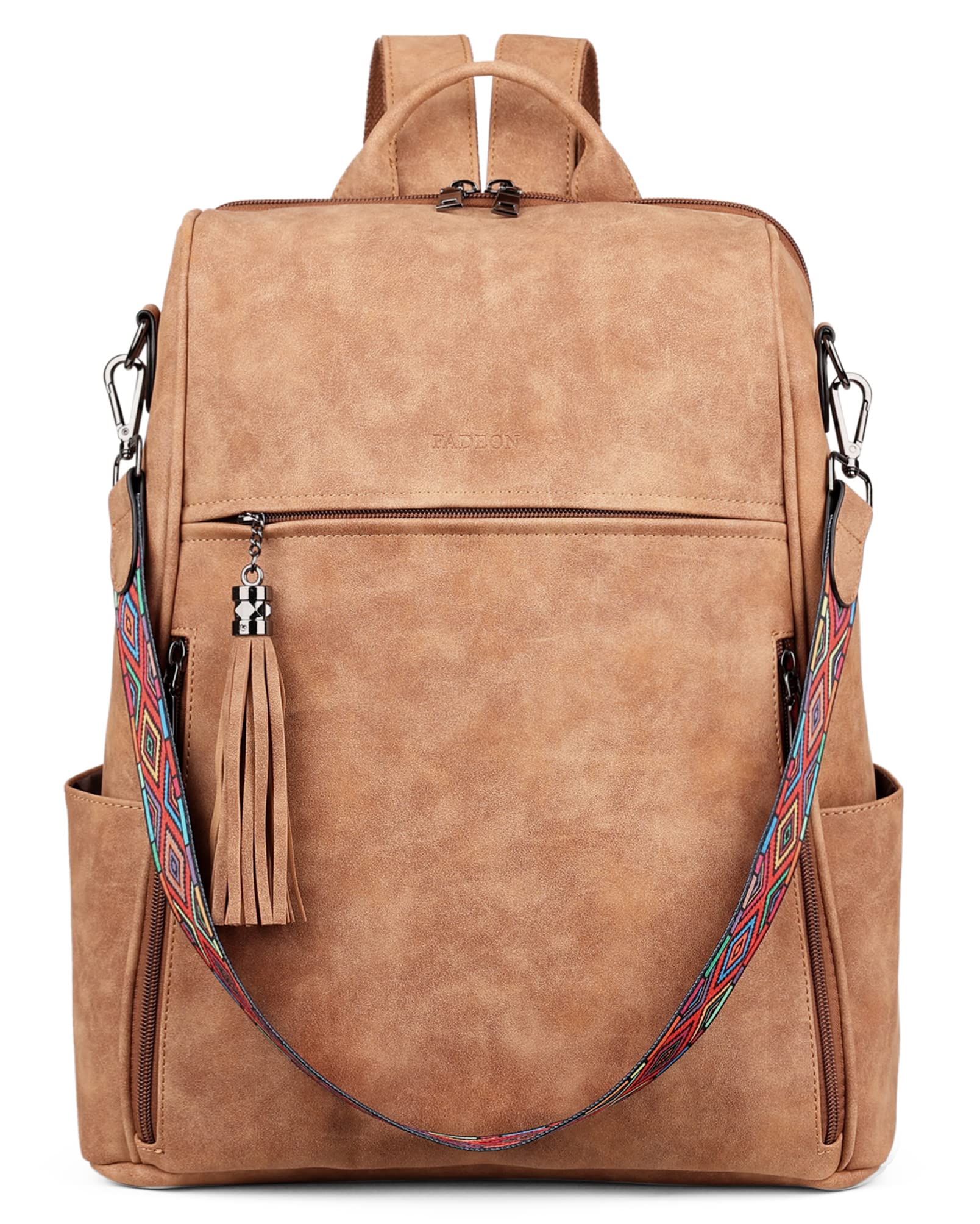 Foto 1 | Mochila Para Portátil Fadeon Leather 15.6'' Para Mujer, Color Marrón - Venta Internacional.