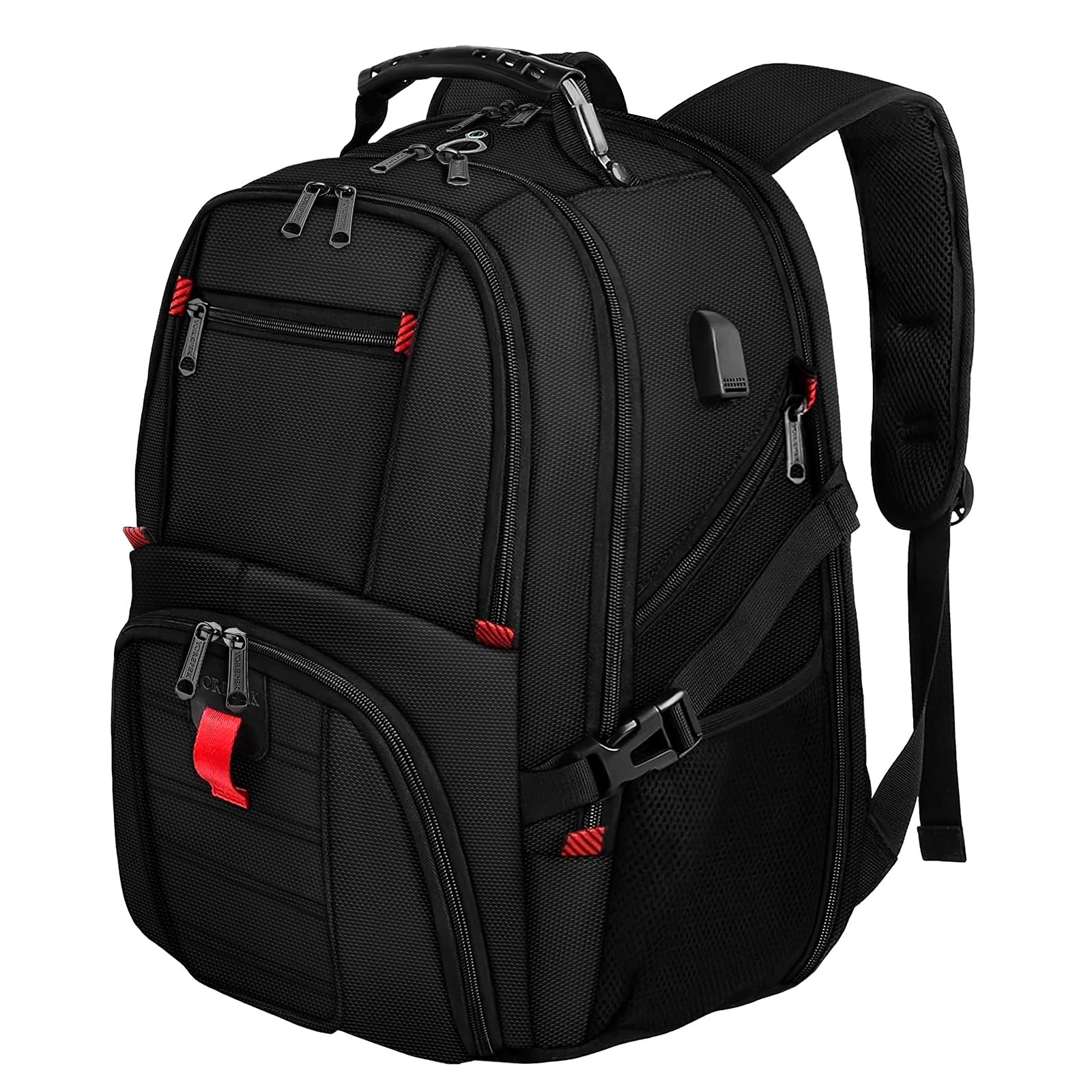 Mochila De Viaje Yorepek Para Portátil De 15,6 Pulgadas, Resistente Al Agua, Negra - Venta Internacional.