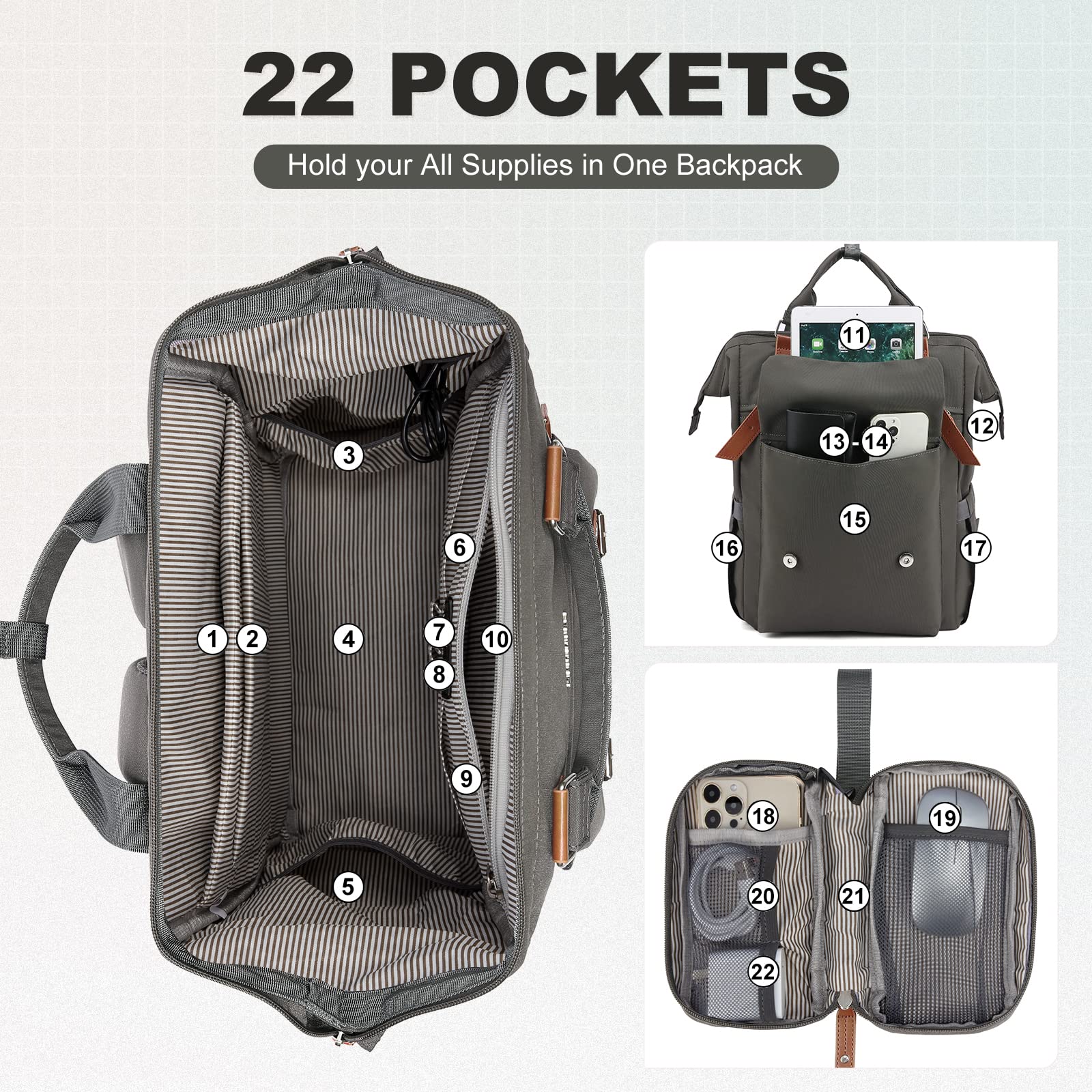 Foto 4 pulgar | Mochila Para Portátil Lovevook Para Mujer, Trabajo Y Viajes De 15.6 Pulgadas - Venta Internacional.