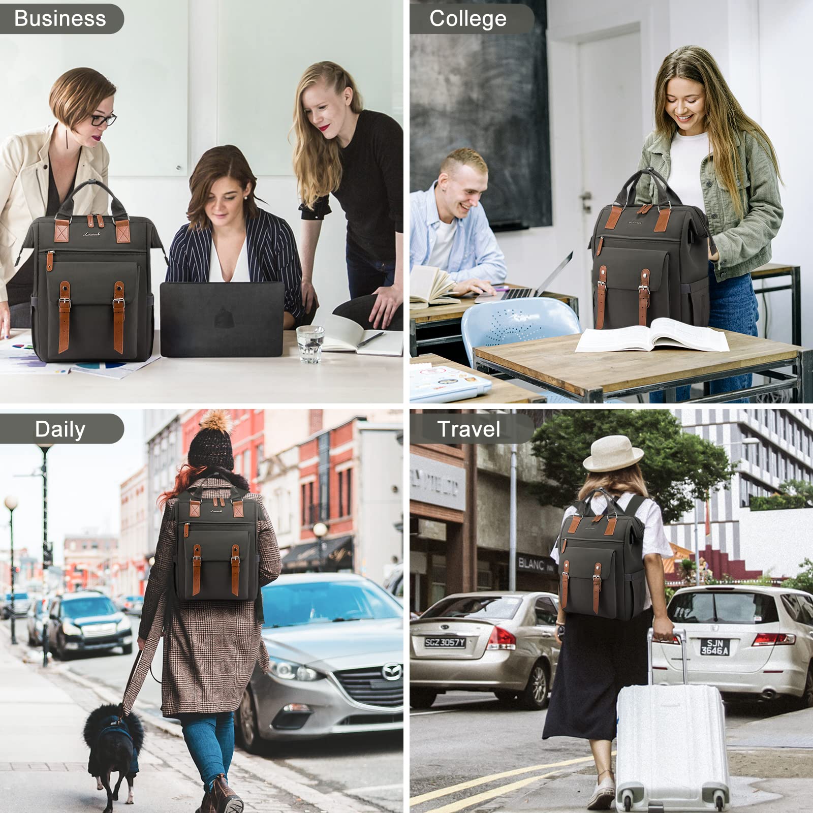 Foto 8 pulgar | Mochila Para Portátil Lovevook Para Mujer, Trabajo Y Viajes De 15.6 Pulgadas - Venta Internacional.