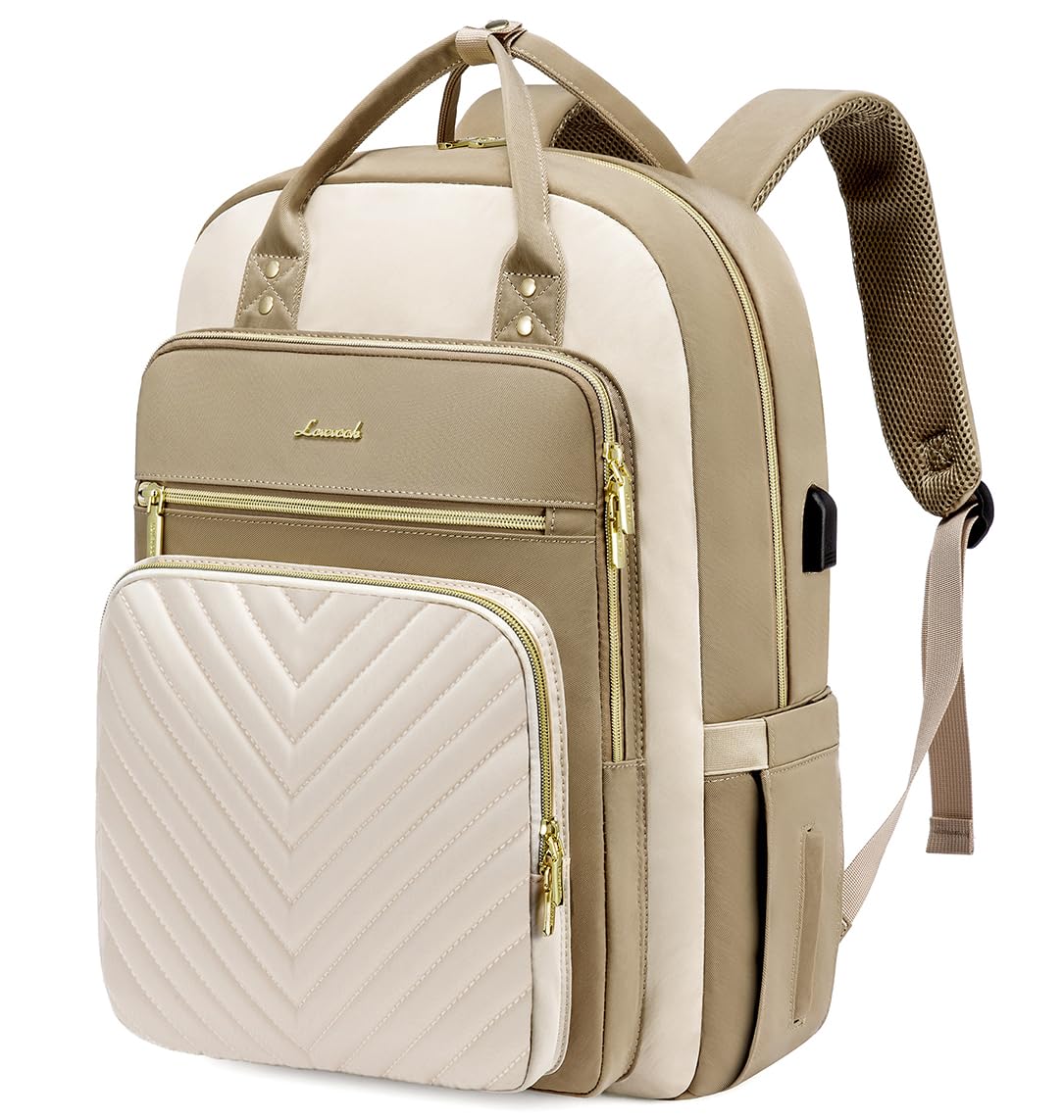 Mochila Para Portátil Lovevook 15.6 Pulgadas Impermeable Para Mujer, Color Caqui - Venta Internacional.