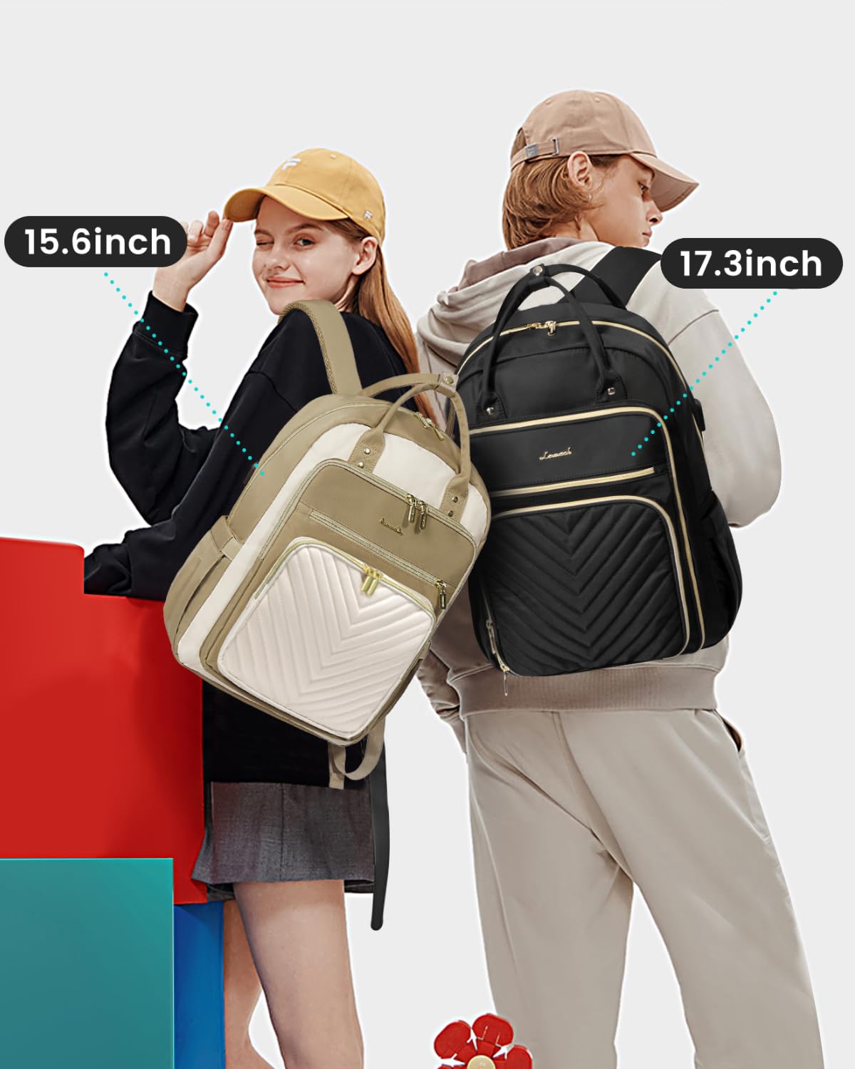 Foto 3 pulgar | Mochila Para Portátil Lovevook 15.6 Pulgadas Impermeable Para Mujer, Color Caqui - Venta Internacional.