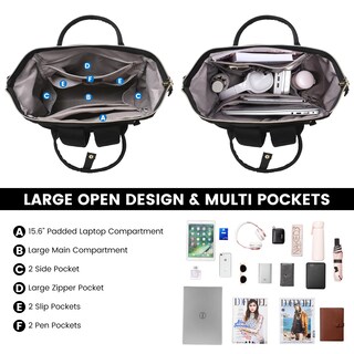 Foto 2 | Mochila Lovevook Para Mujer Con Portátil De 15,6 Pulgadas A Prueba De Agua - Venta Internacional.