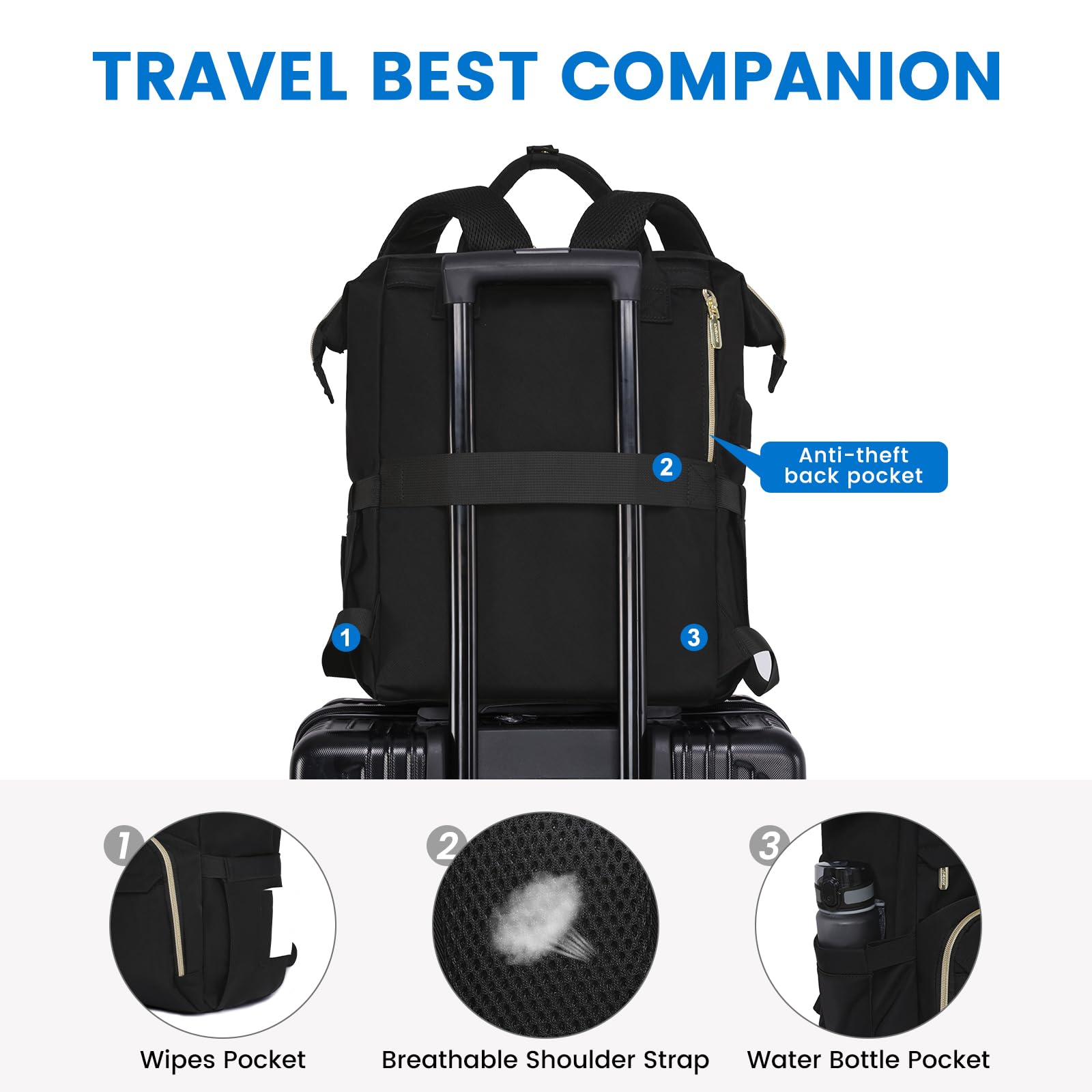 Foto 5 | Mochila Lovevook Para Mujer Con Portátil De 15,6 Pulgadas A Prueba De Agua - Venta Internacional.