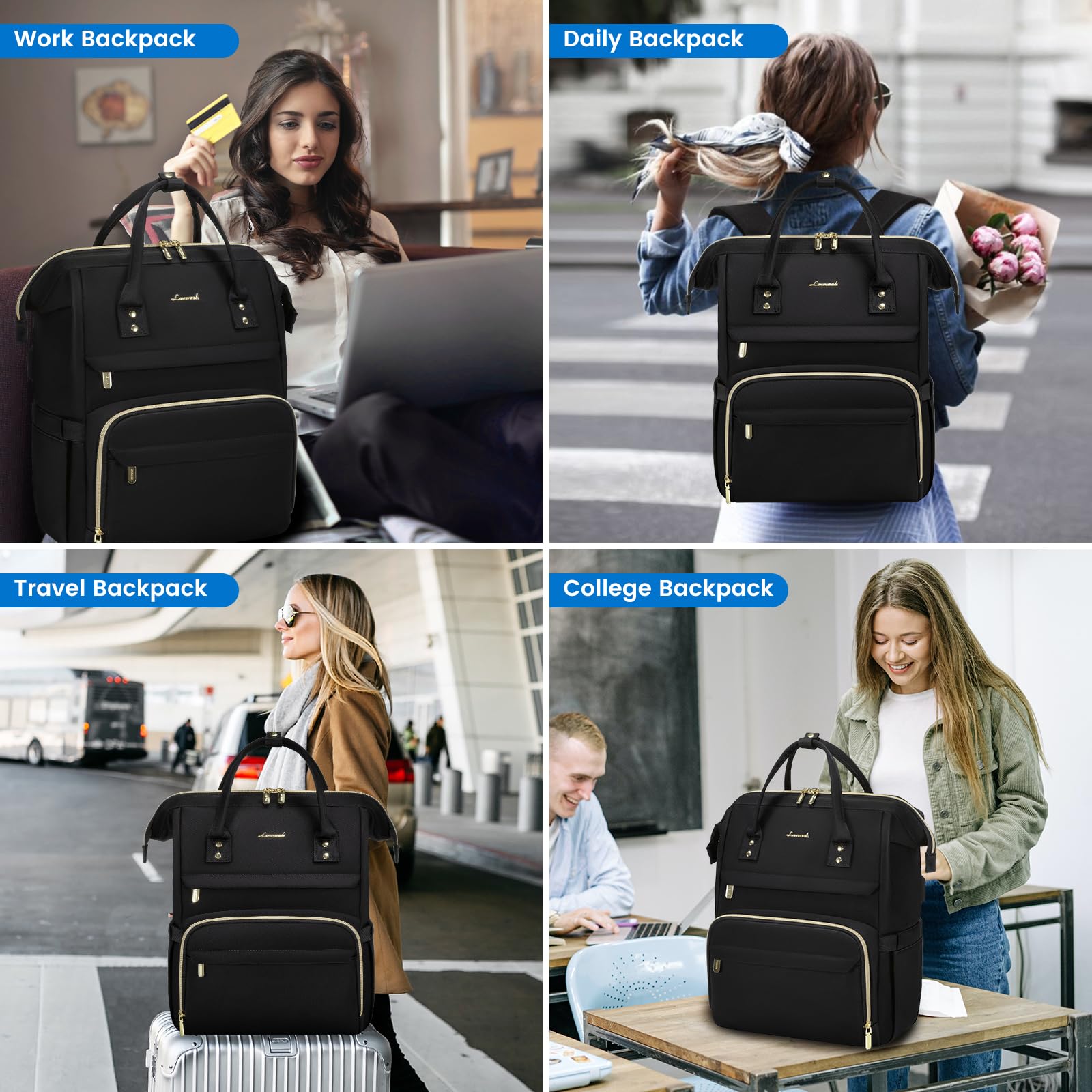 Foto 7 pulgar | Mochila Lovevook Para Mujer Con Portátil De 15,6 Pulgadas A Prueba De Agua - Venta Internacional.