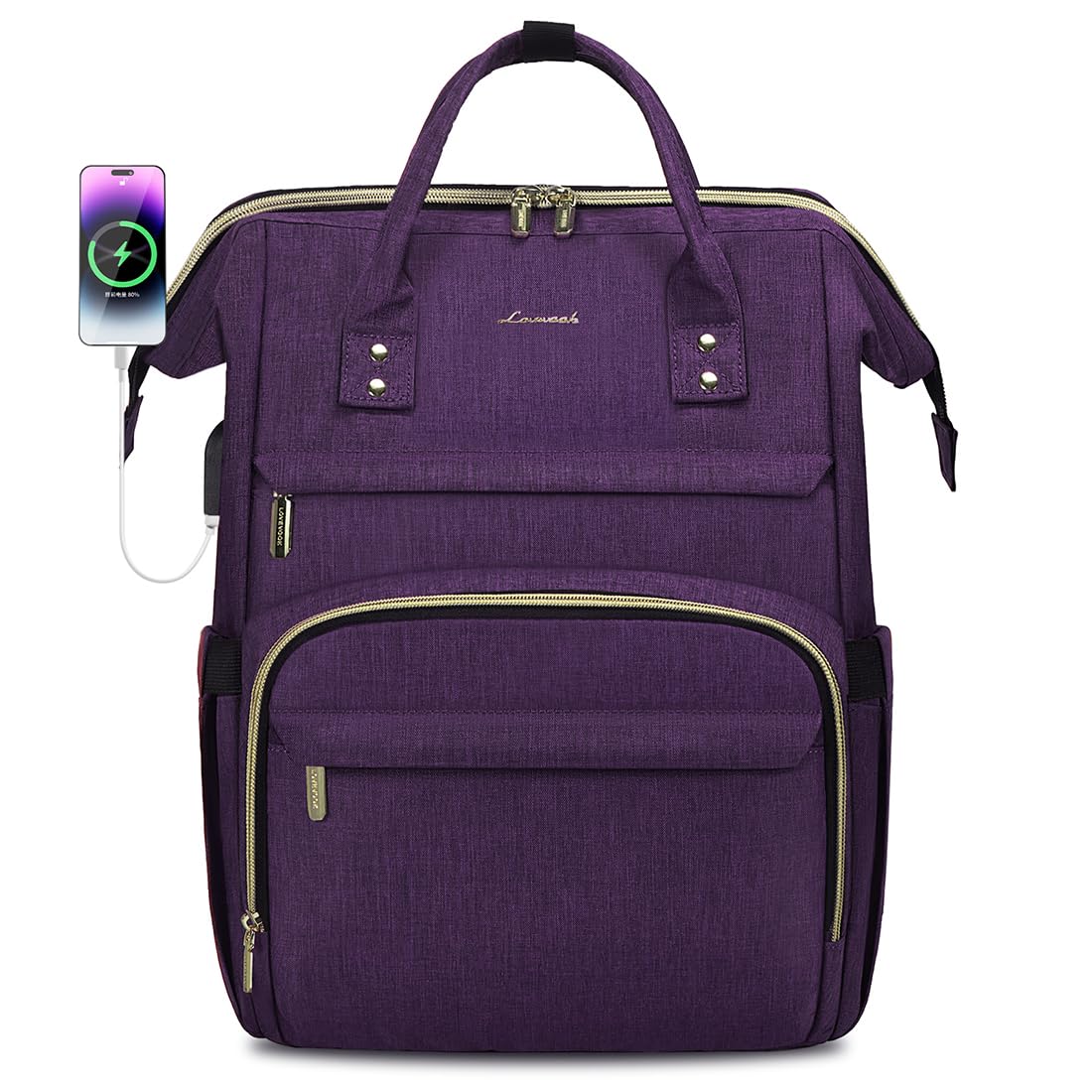 Foto 2 pulgar | Mochila Para Portátil Lovevook Para Mujer, 17 Pulgadas, Impermeable, Color Morado - Venta Internacional.