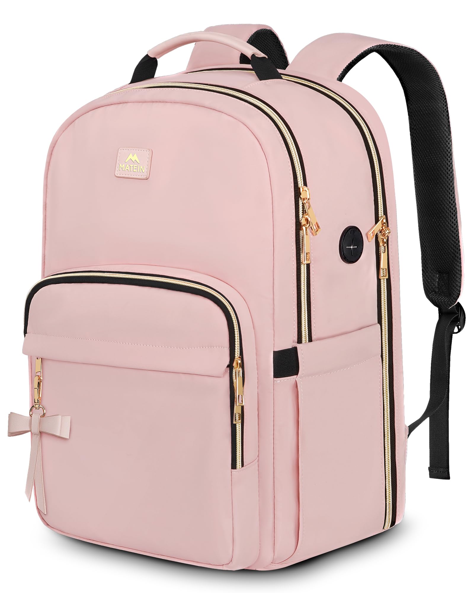 Foto 2 pulgar | Mochila Matein Para Portátil De 17 Pulgadas Rosa Resistente Al Agua Para Mujer - Venta Internacional.