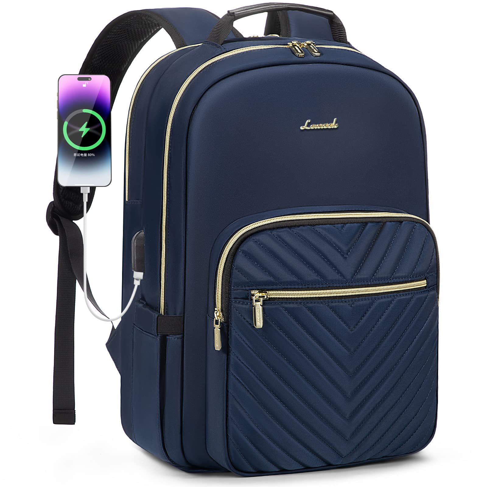 Mochila Para Portátil Lovevook Impermeable Para Mujer 15.6'' Azul Marino - Venta Internacional.