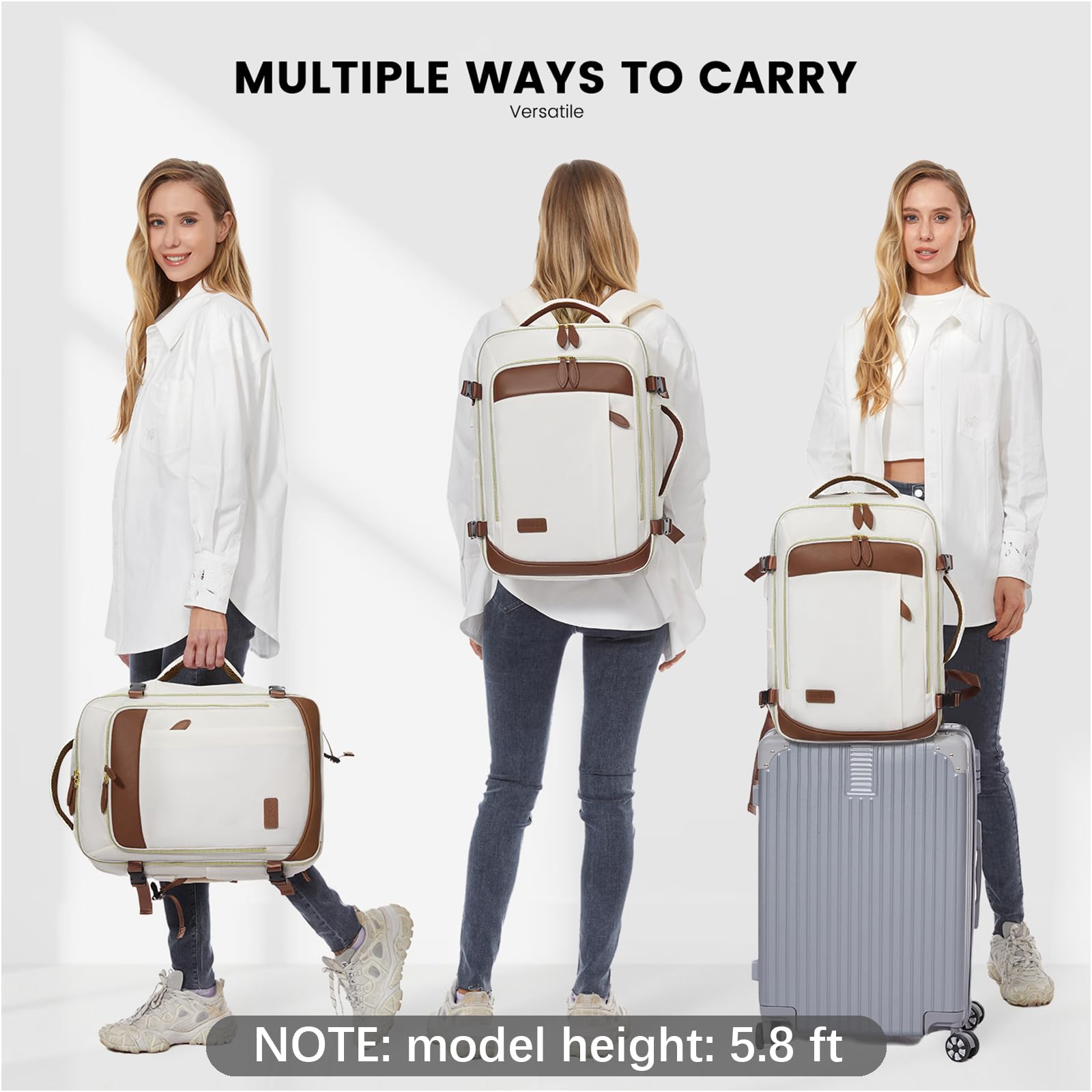 Foto 7 pulgar | Mochila De Viaje Lovevook De 40 Litros Para Mujer Con Cubos De Embalaje De 17 Pulgadas - Venta Internacional.