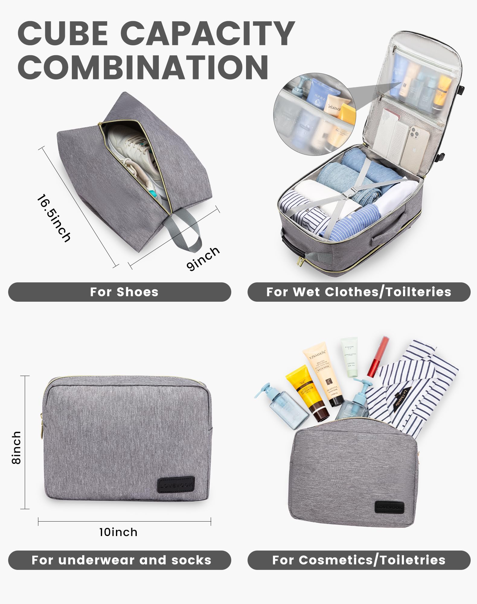Foto 7 pulgar | Mochila De Viaje Lovevook 40l Impermeable Para Mujeres Y Hombres - Venta Internacional.