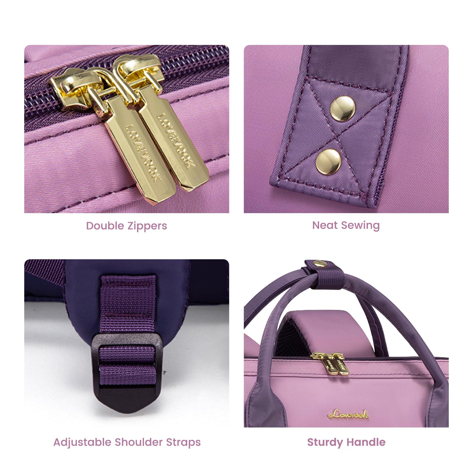 Foto 8 pulgar | Mochila Para Portátil Lovevook Gradient 15.6 Pulgadas, Impermeable, Violeta - Venta Internacional.